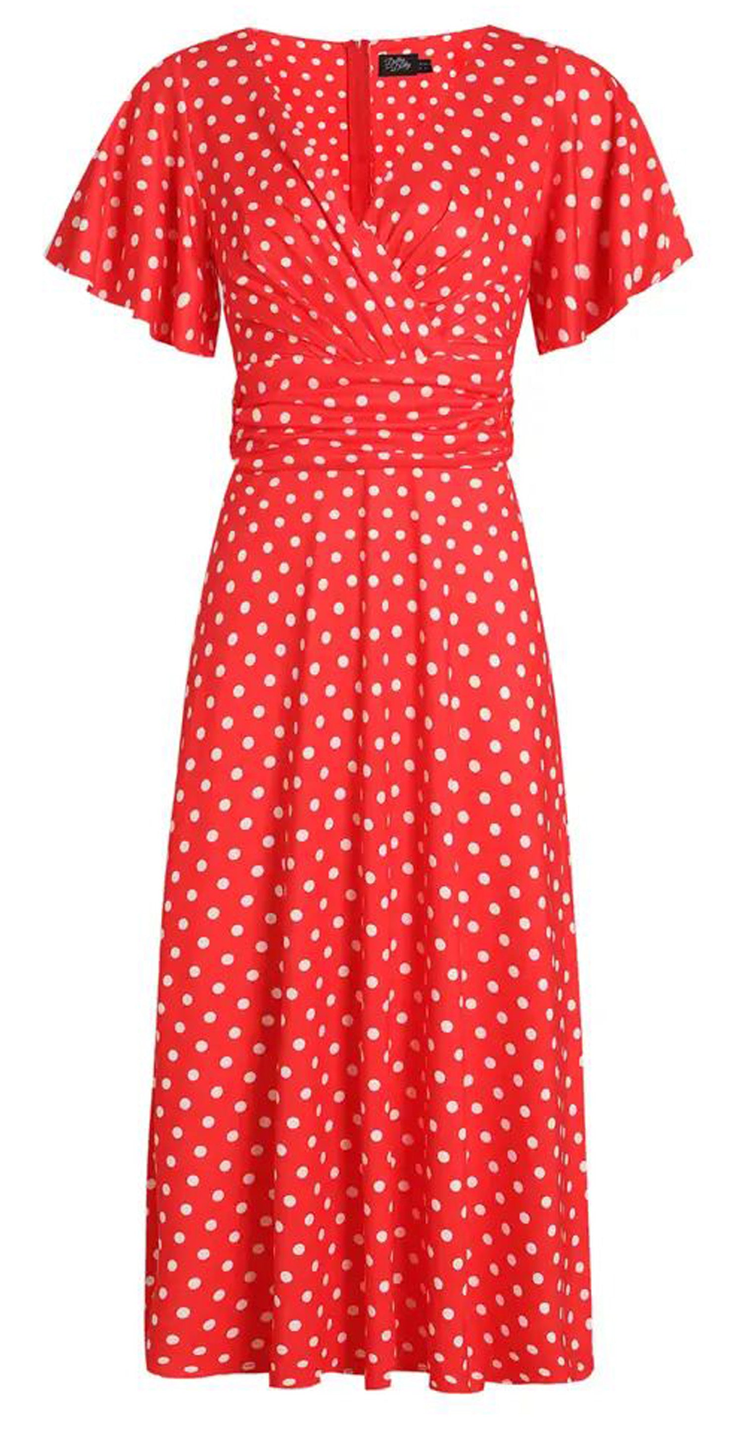 Dolly__Dotty_DONNA_POLKA_DOTS_50s_Wrap_VNeck_A-Linie_Retro_Punkte_DRESS_Kleid__Kirschrot-2