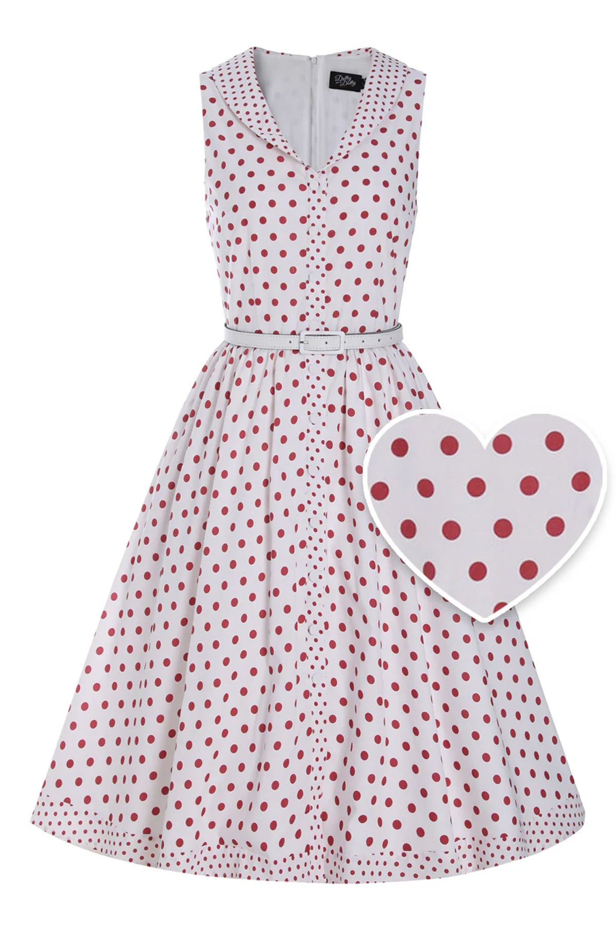 Dolly__Dotty_MAVERICK_RED_POLKA_DOT_Retro_Punkte_Swing_Rockabilly_KLEID_Dress_-_Weiss-1dXJ5cUBVpZnfb