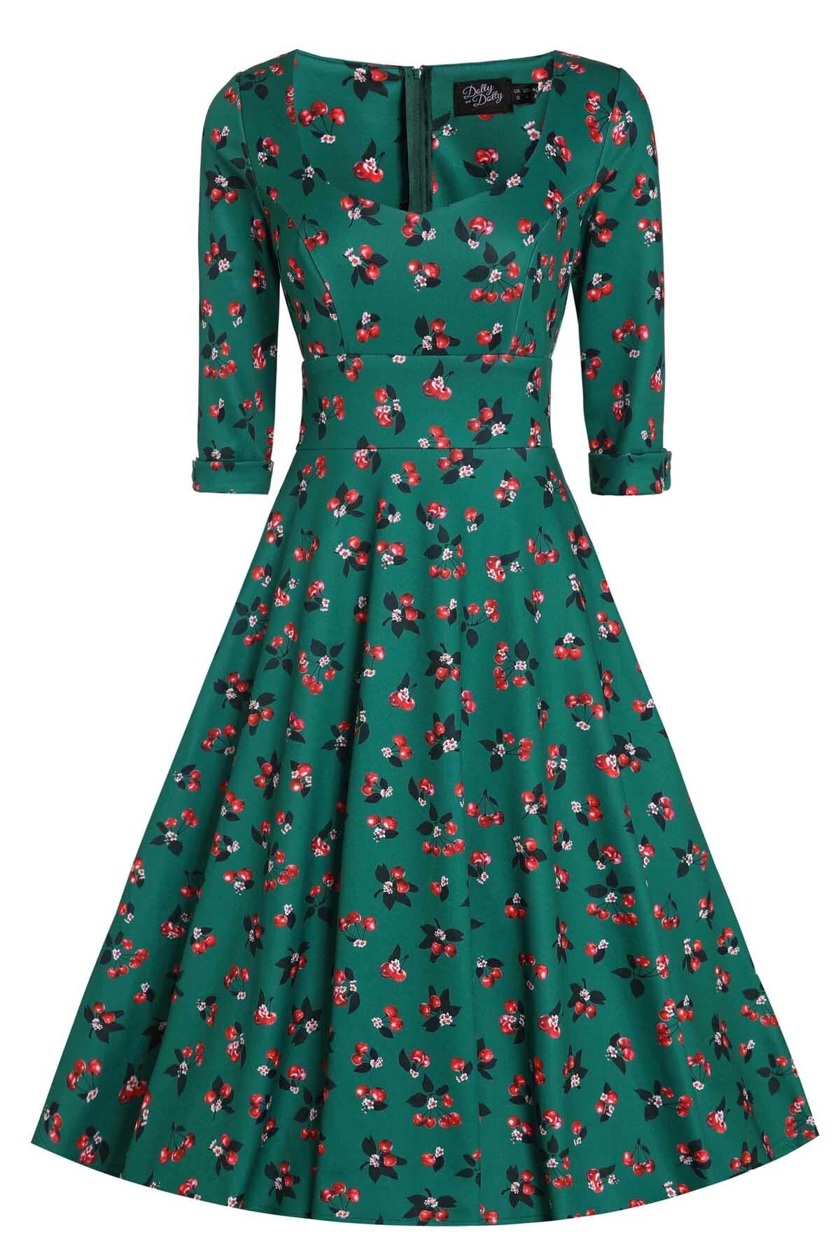 Dolly__Dotty_SCARLETTE_CHERRY_Vintage_Kirschen_50s_Retro_Swing_Dress_KLEID_-_Smaragdgruen-3