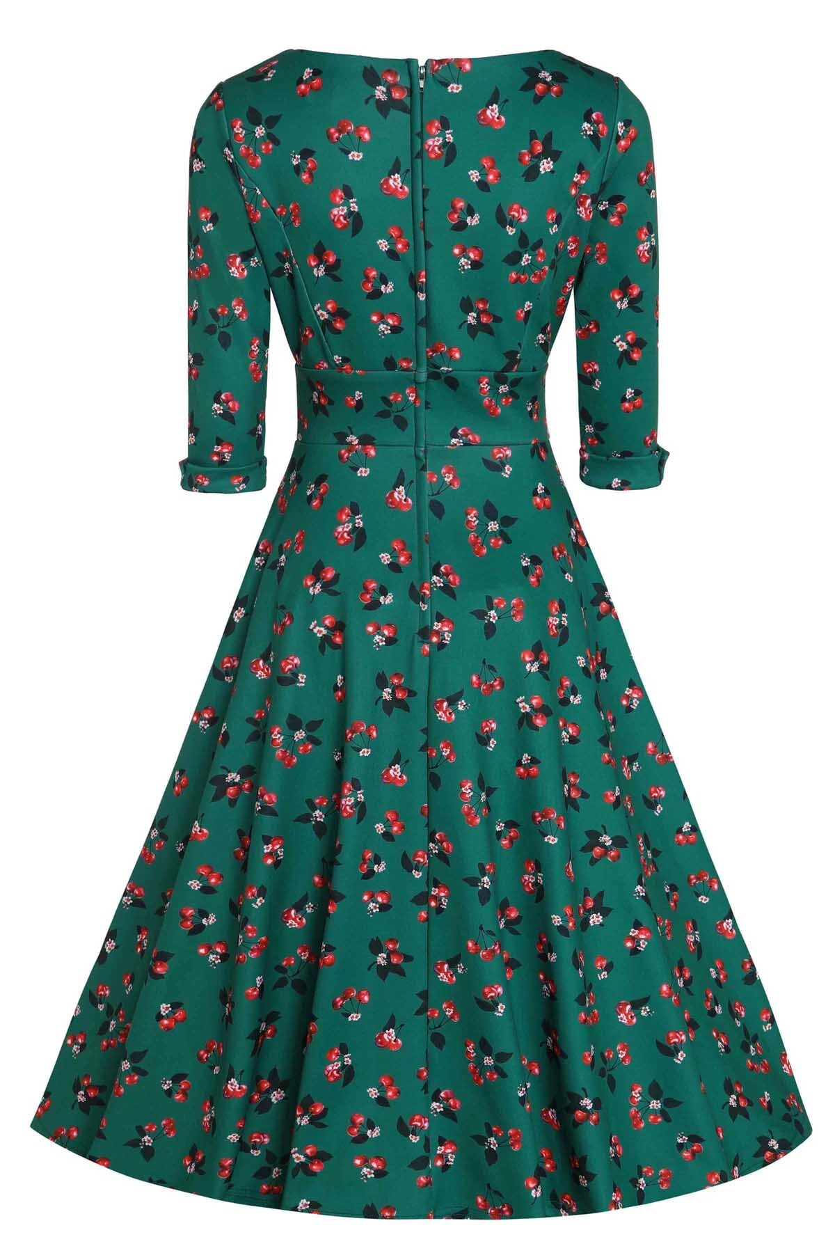 Dolly__Dotty_SCARLETTE_CHERRY_Vintage_Kirschen_50s_Retro_Swing_Dress_KLEID_-_Smaragdgruen-4