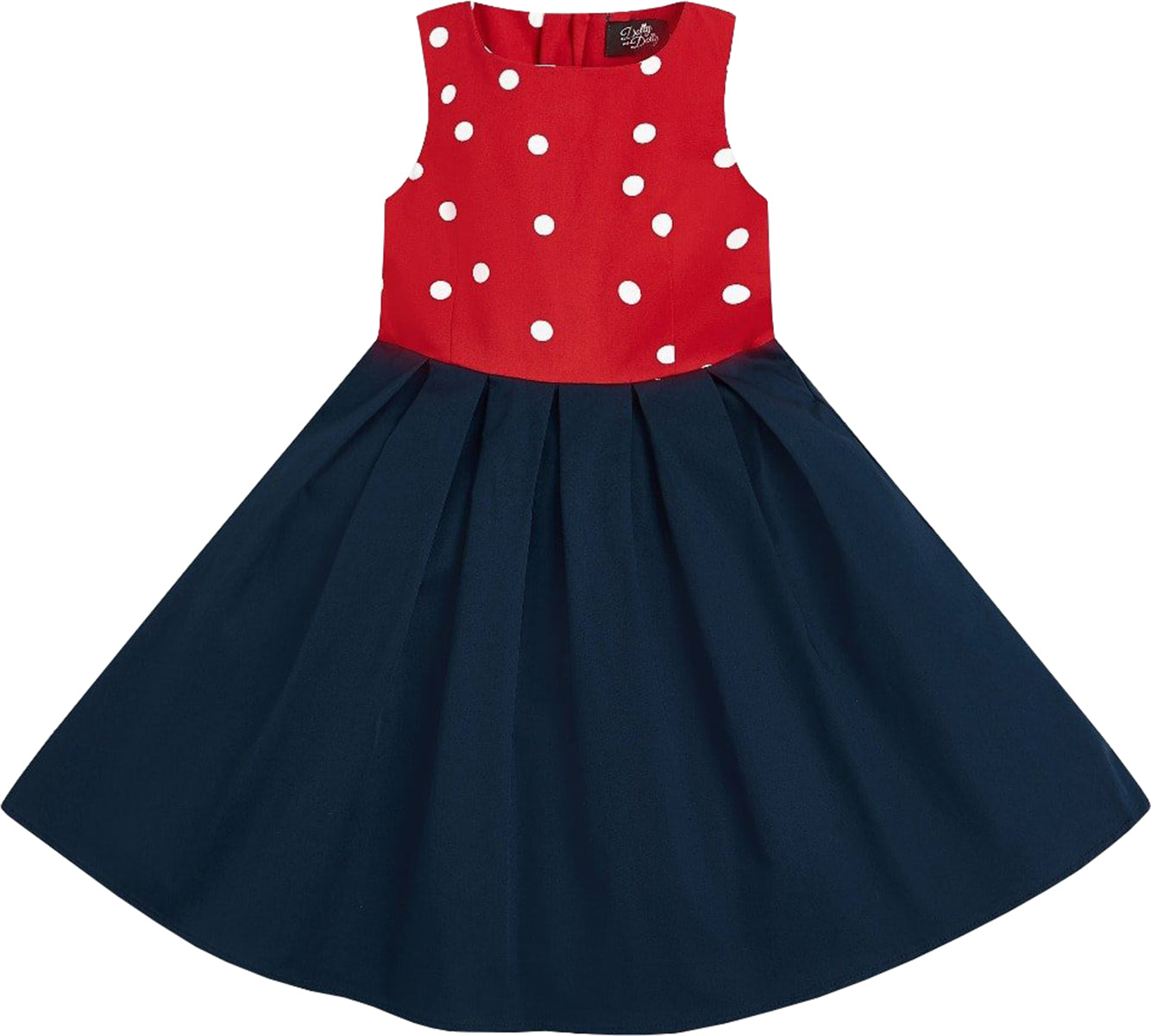 Dolly_and_Dotty_ANNIE_Polka_Dot_PUNKTE_KIDS_Swing_Dress_KLEID_Navy-Rot-3