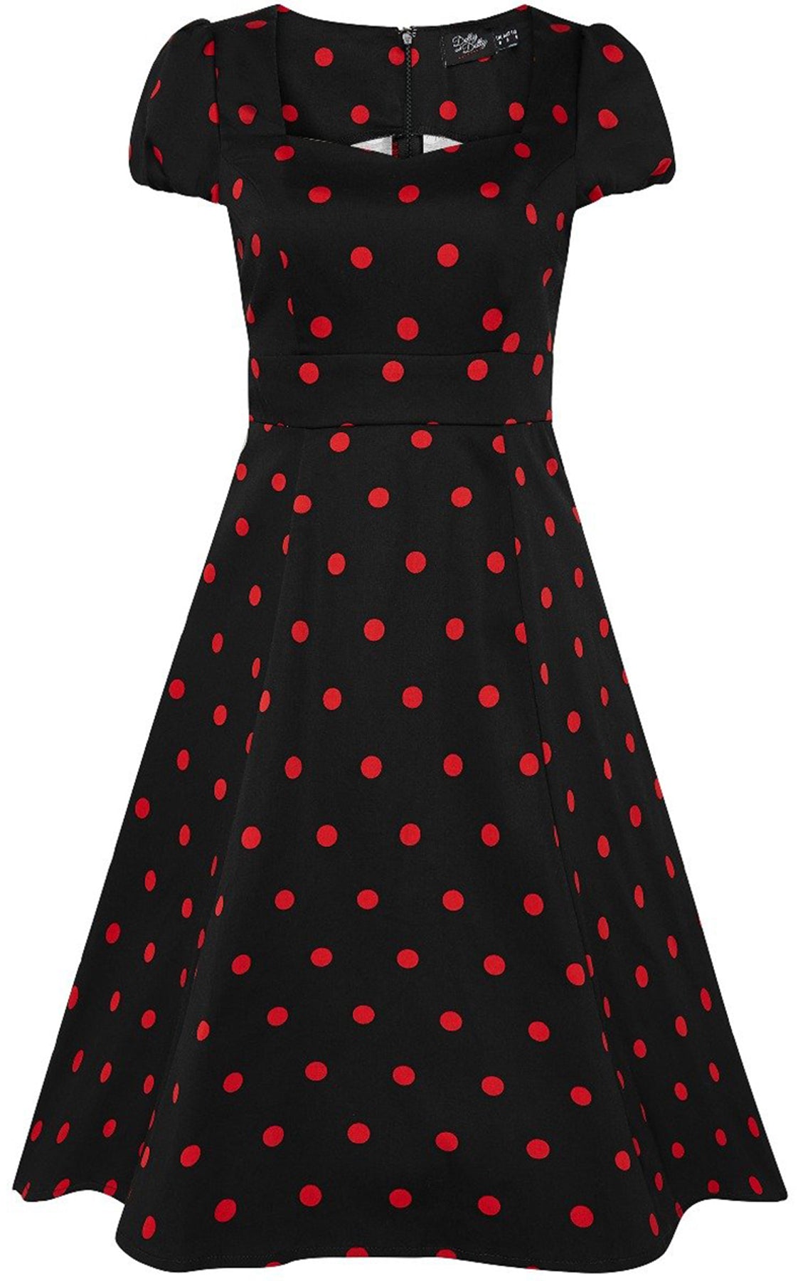 Dolly_and_Dotty_CLAUDIA_Polka_Dot_PUNKTE_Swing_KLEID_Dress_Schwarz-Rot_killer_kirsche