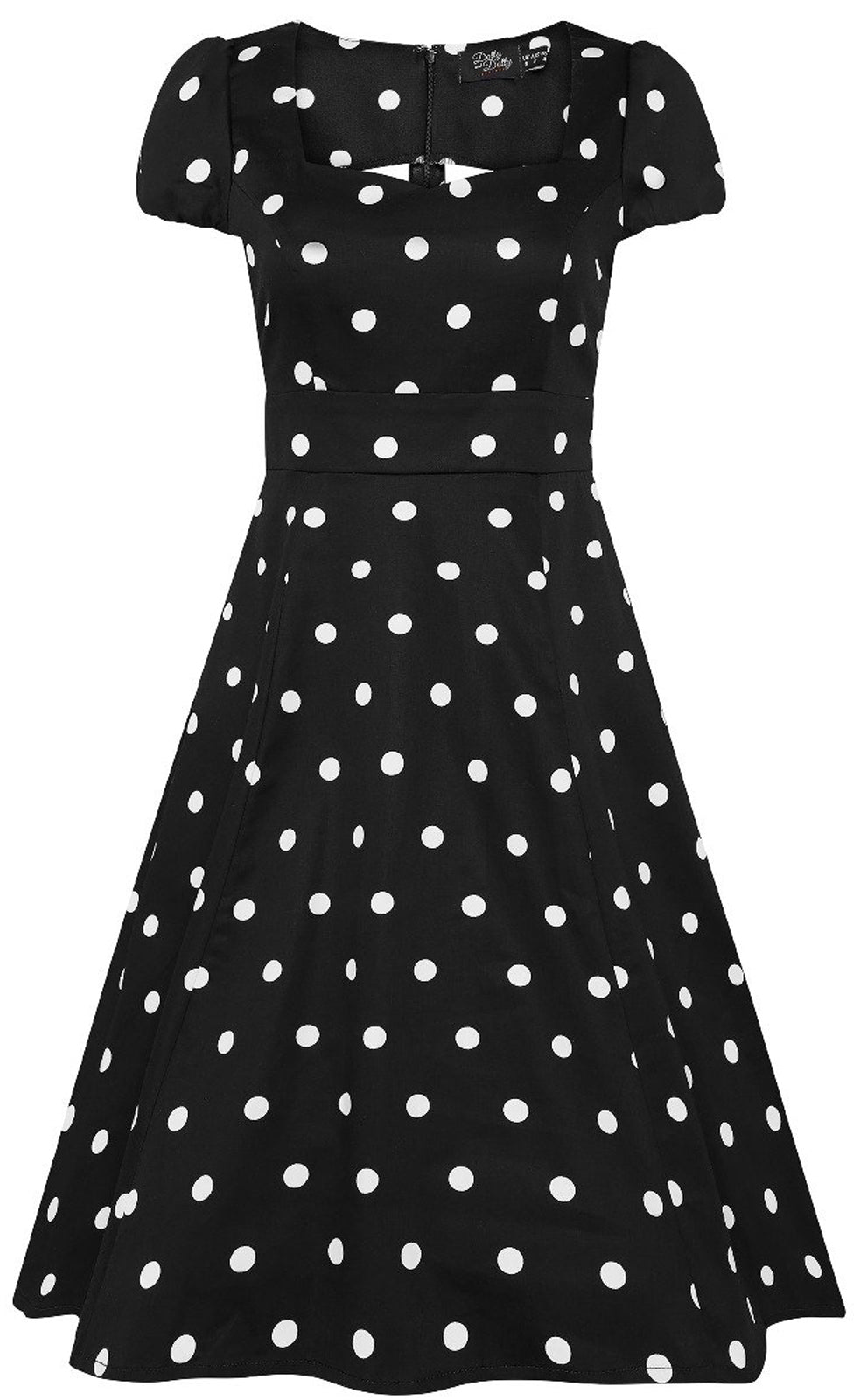 Dolly_and_Dotty_CLAUDIA_Polka_Dot_PUNKTE_Swing_KLEID_Dress_Schwarz-Weiss_killer_kirsche