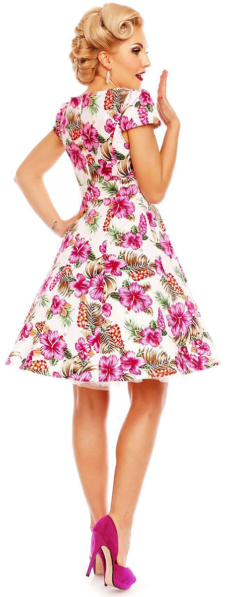 Dolly_and_Dotty_CLAUDIA_Tropical_HIBISCUS_Floral_Kurzarm_Swing_KLEID_Dress-2Pu1XXCYs5j7fV