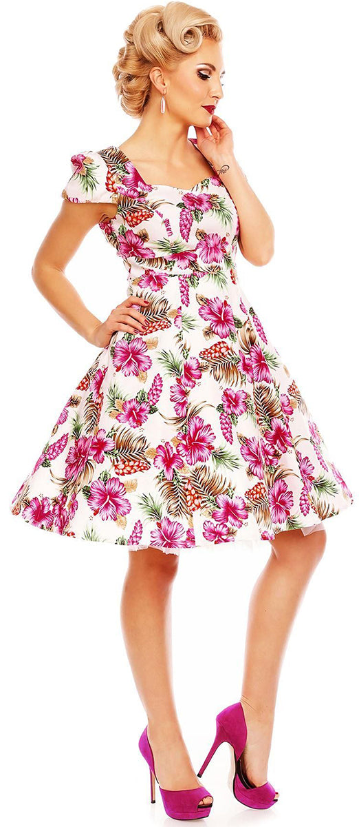 Dolly_and_Dotty_CLAUDIA_Tropical_HIBISCUS_Floral_Kurzarm_Swing_KLEID_Dress-3ktVn7AR6PTpSj