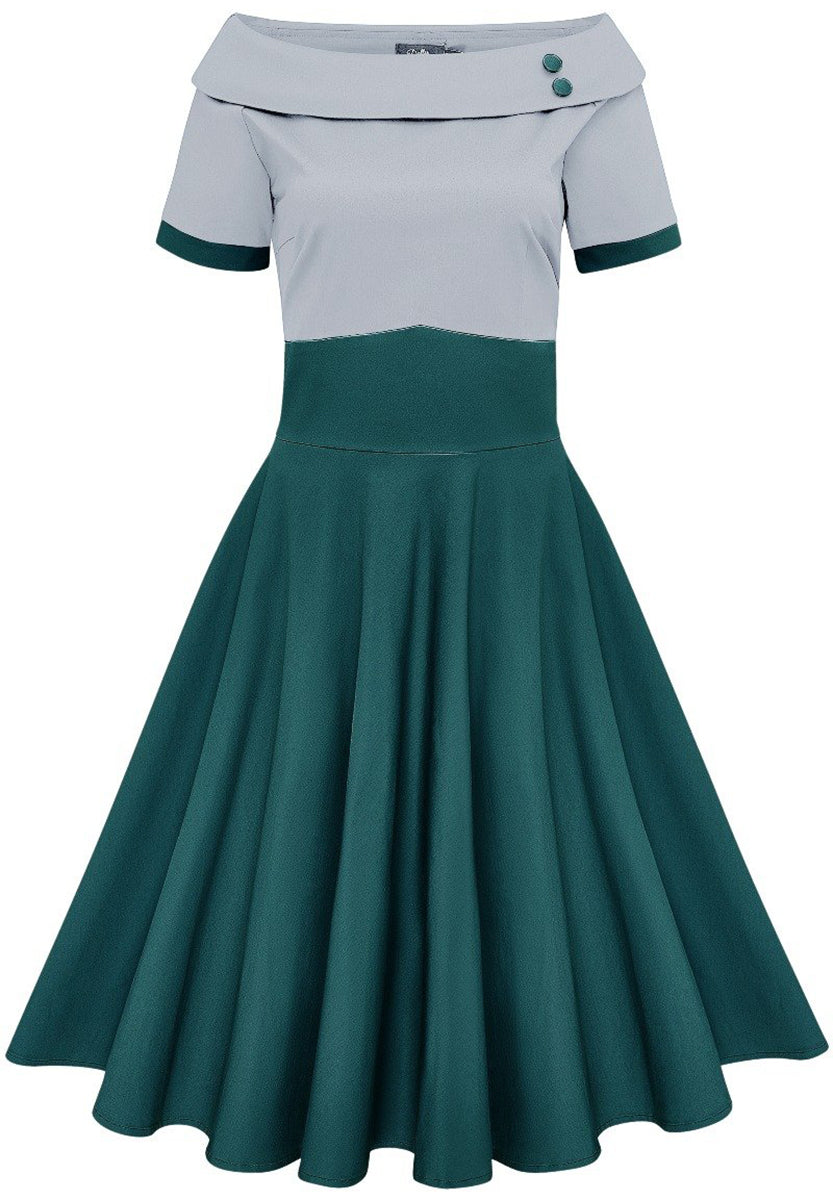 Dolly_and_Dotty_DARLENE_50s_2-TONE_Carmen_Kurzarm_SWING_KLEID_Grau-Gruen-1kwvJT6UxCyiHh