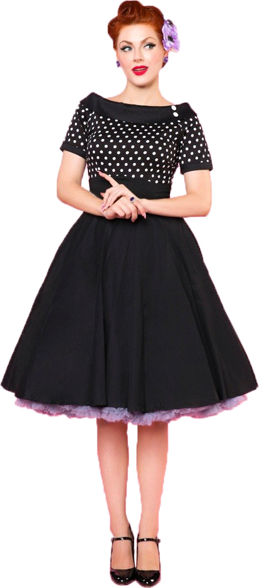 Dolly_and_Dotty_DARLENE_Carmen_POLKA_DOT_Swing_KLEID_Schwarz-Weiss-1SGPNdNZlgx5j2