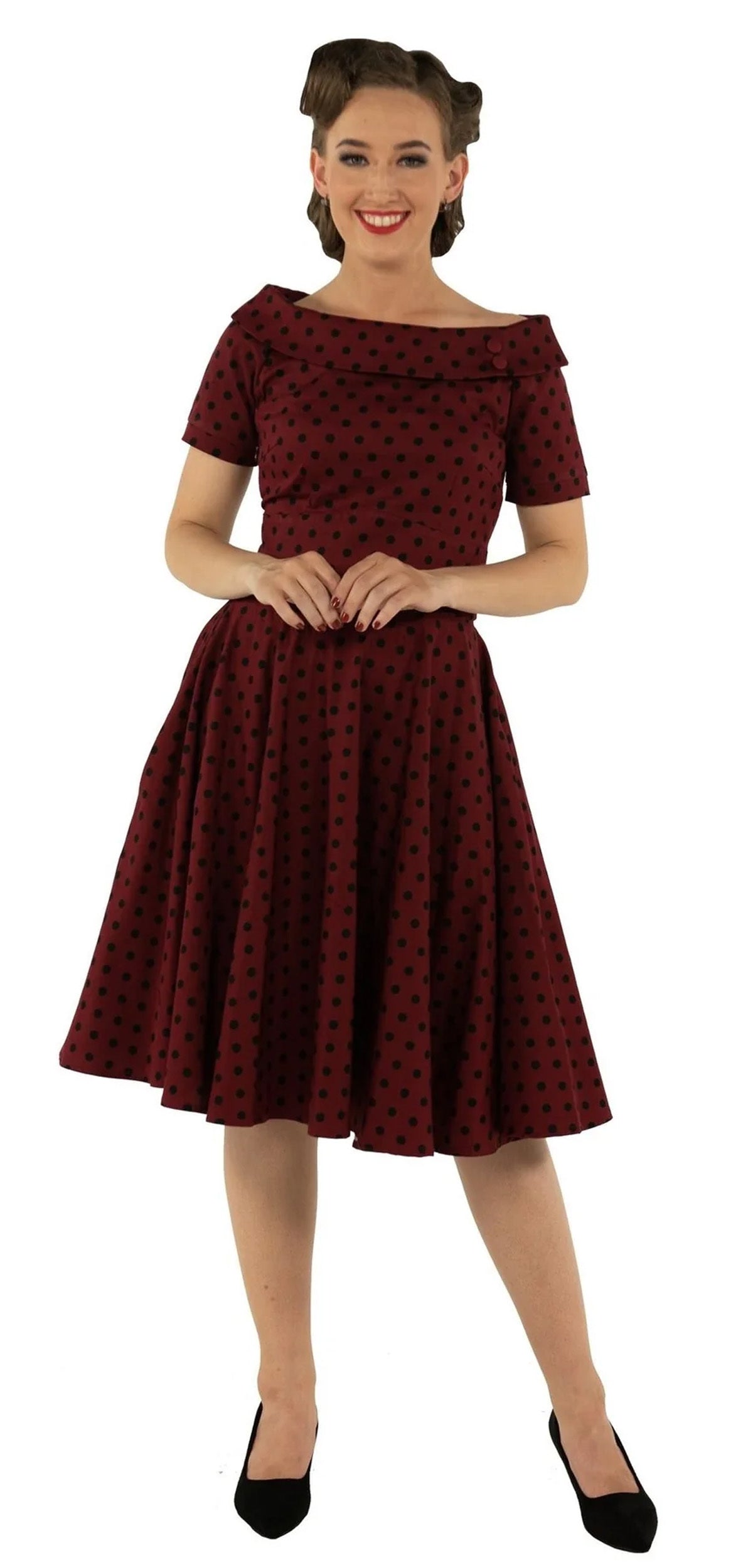 Dolly_and_Dotty_DARLENE_Vintage_POLKA_DOT_Carmen_Swing_KLEID_Dress_-_Burgunder-1