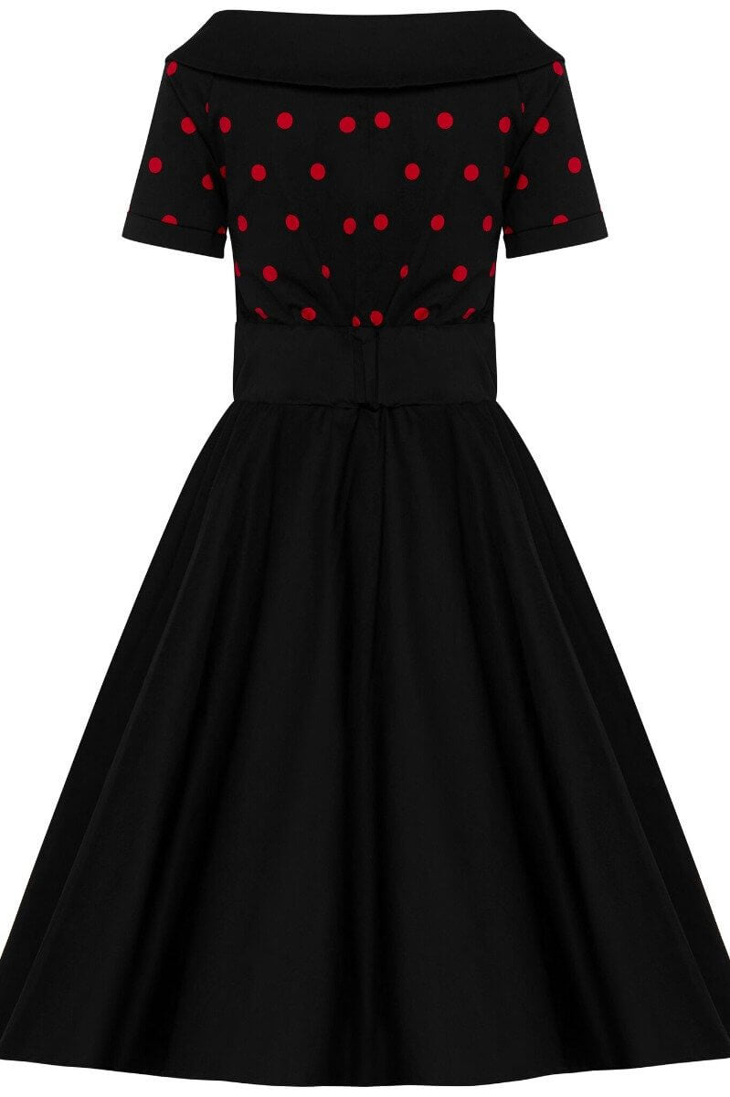 Dolly_and_Dotty_DARLENE_Vintage_POLKA_DOT_Carmen_Swing_KLEID_Schwarz-Rot-2