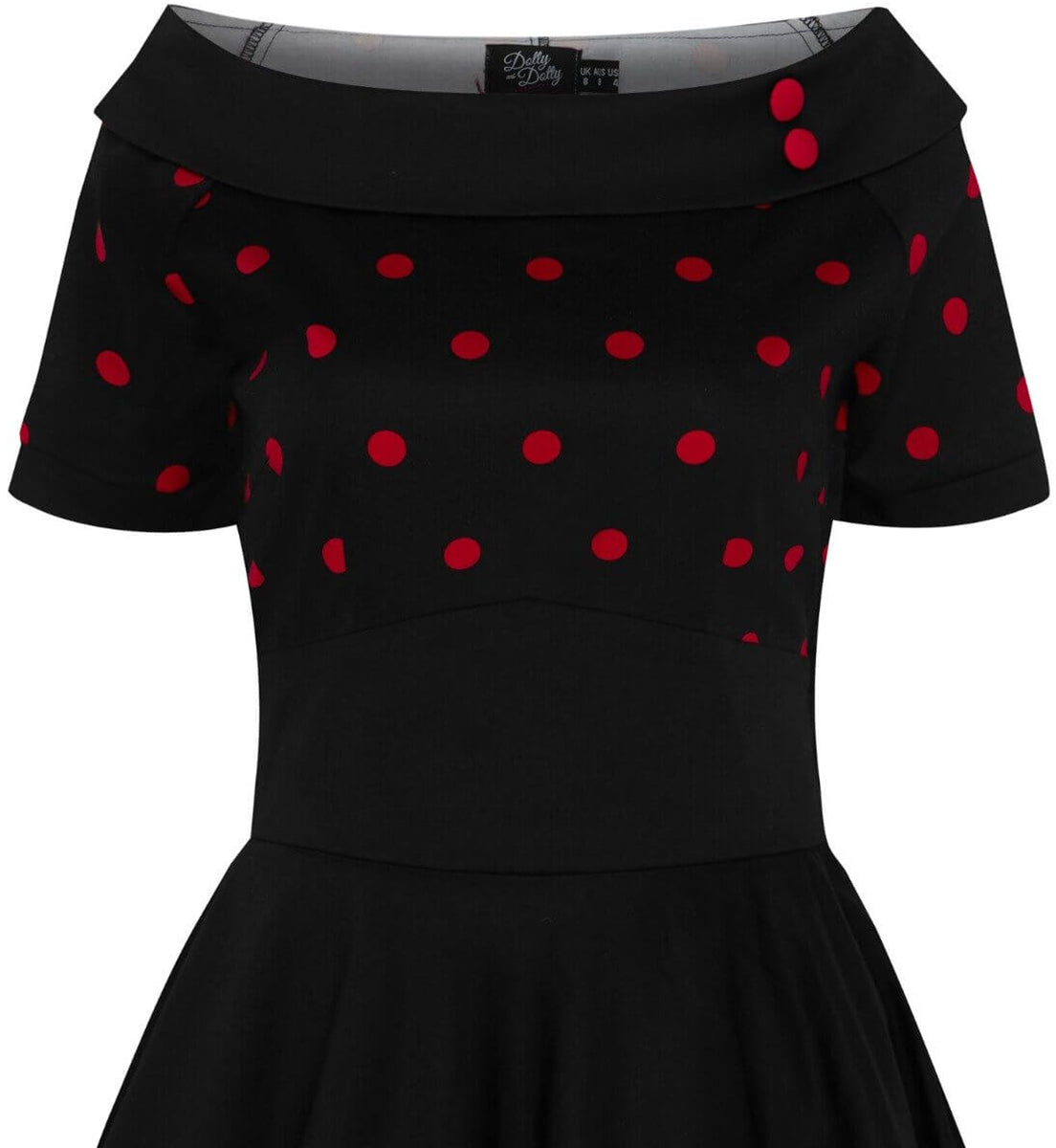 Dolly_and_Dotty_DARLENE_Vintage_POLKA_DOT_Carmen_Swing_KLEID_Schwarz-Rot-3
