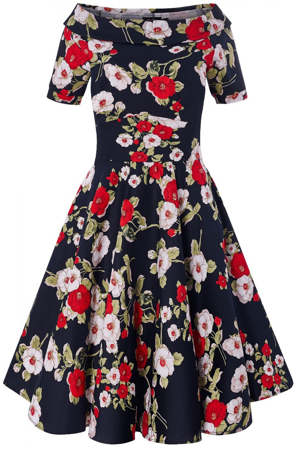 Dolly_and_Dotty_Darlene_Black_Floral_Swing_Dress_KLEID_Blumen_Flowers_killer_kirsche_1