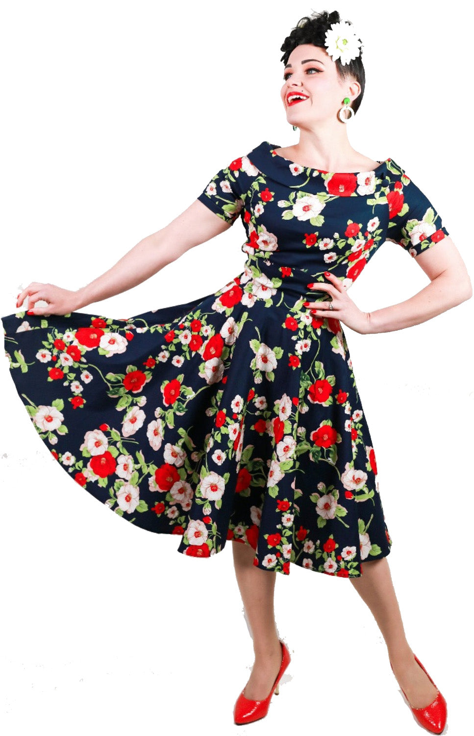 Dolly_and_Dotty_Darlene_Black_Floral_Swing_Dress_KLEID_Blumen_Flowers_killer_kirsche_4