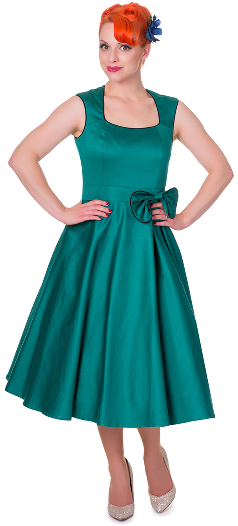 Dolly_and_Dotty_HARRIET_Vintage_2-TONE_Schleife_Bow_SWING_Dress_KLEID_killer_kirsche