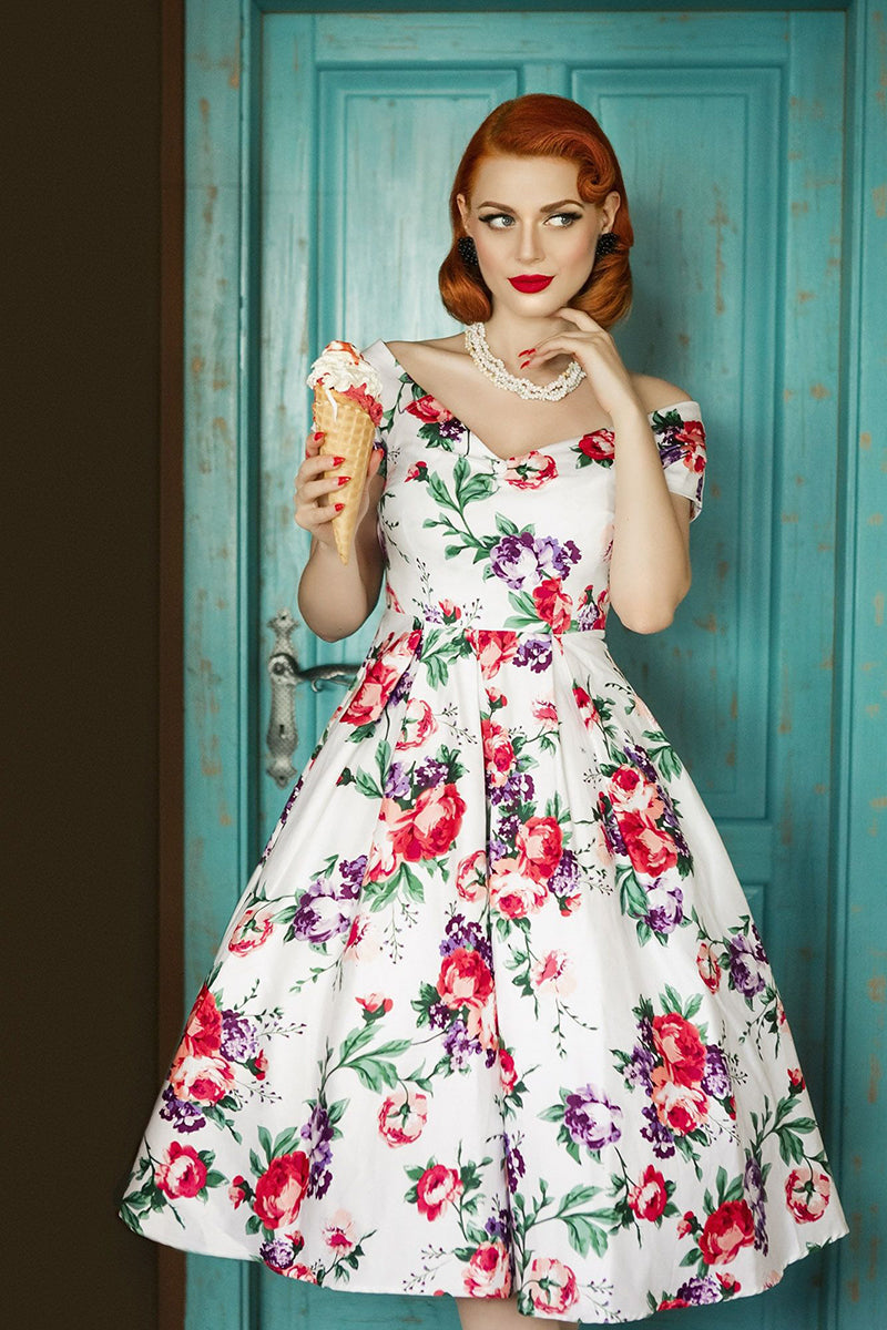 Dolly_and_Dotty_Lielly_Vintage_PLEATED_Floral_Blumen_SWING_Dress_Kleid-4