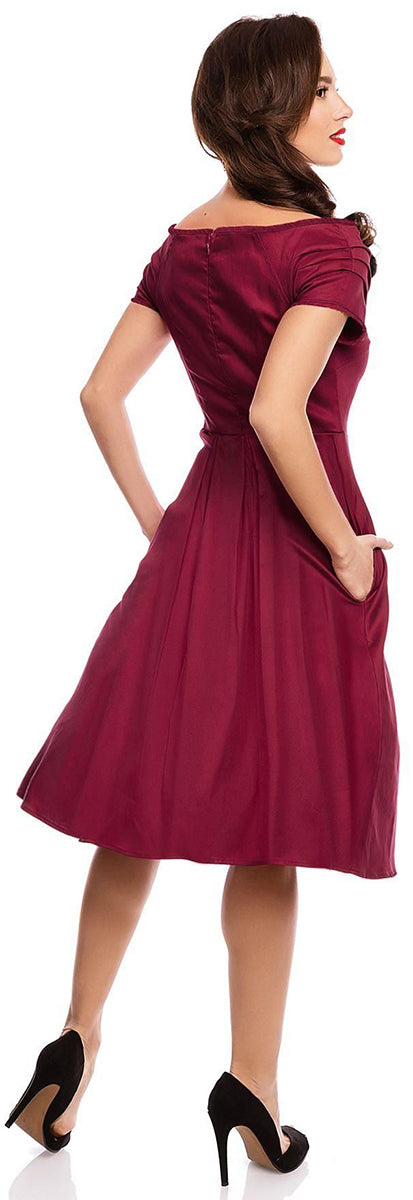 Dolly_and_Dotty_Lielly_Vintage_PLEATED_Off_Shoulder_SWING_Dress_Kleid-3