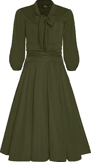 Dolly_and_Dotty_SANDRA_Vintage_BOW_TIE_Schluppenkragen_SWING_DRESS_Kleid_Oliv-1EpHuiMNRt0tVc