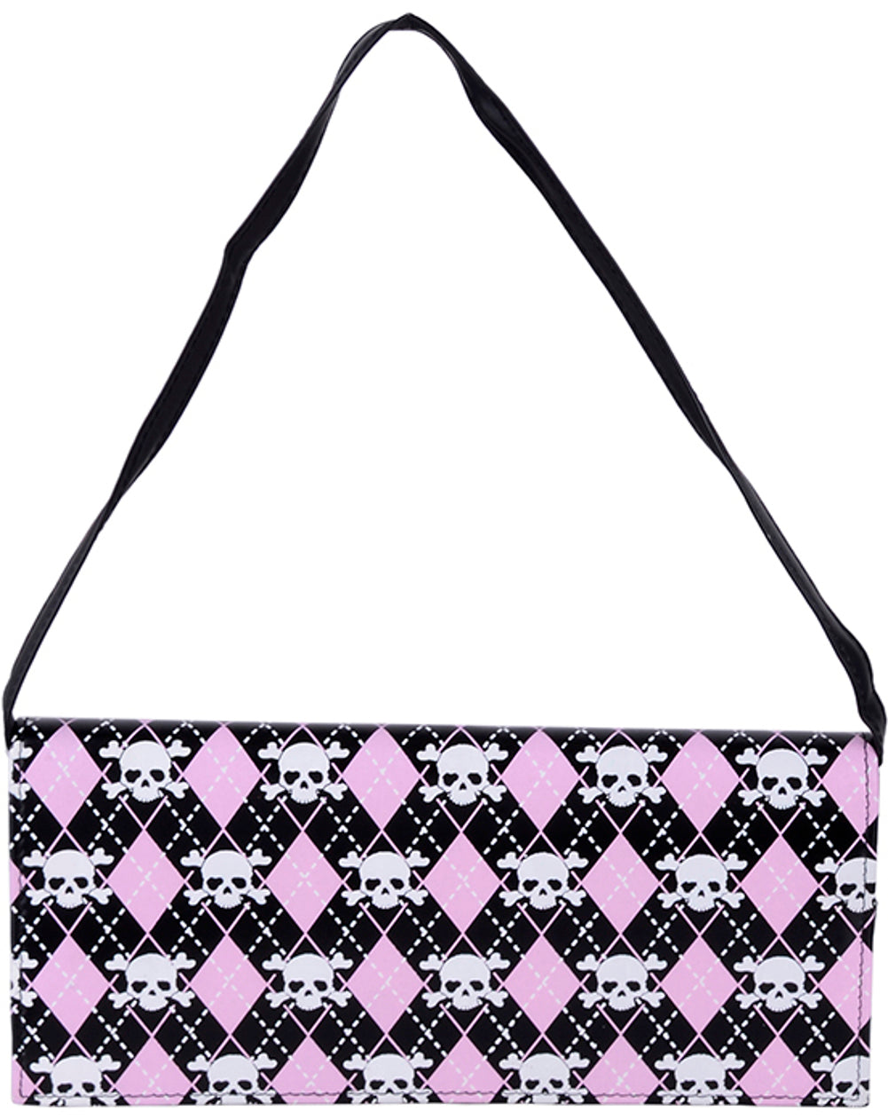 EMO_Punk_ARGYLE_Skulls_Totenkopf_CLUTCH_Bag_-_Pink