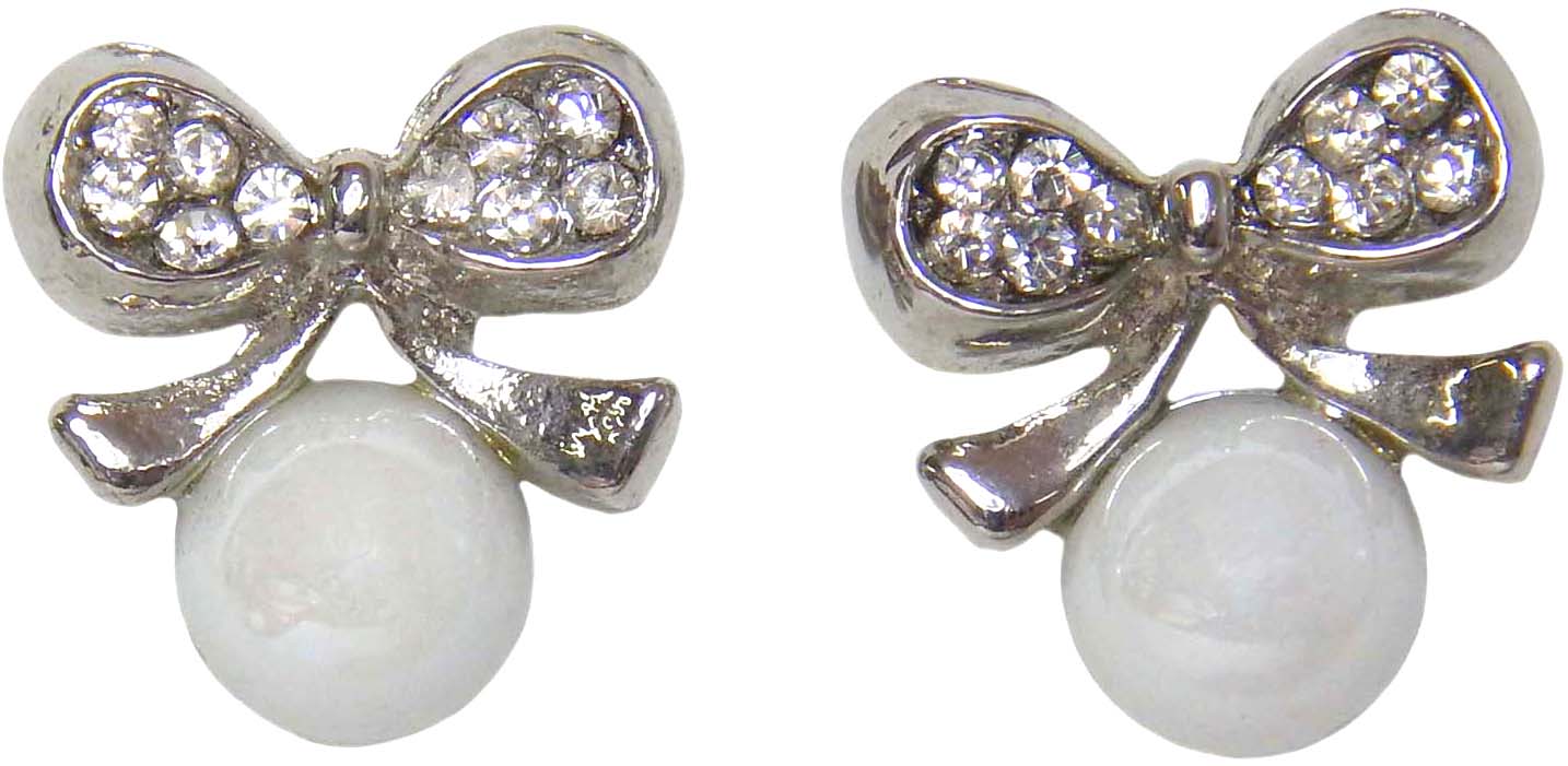 Edle_PEARL_Strass_BOW_Scheifen_Ohrstecker