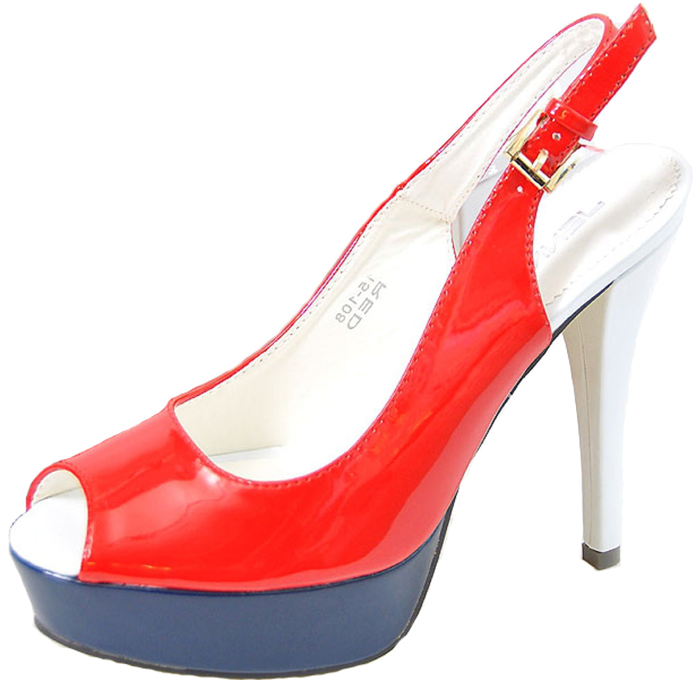 Edle_PIN_UP_Multicolor_SAILOR_Lack_PEEP_TOES_-_Rot