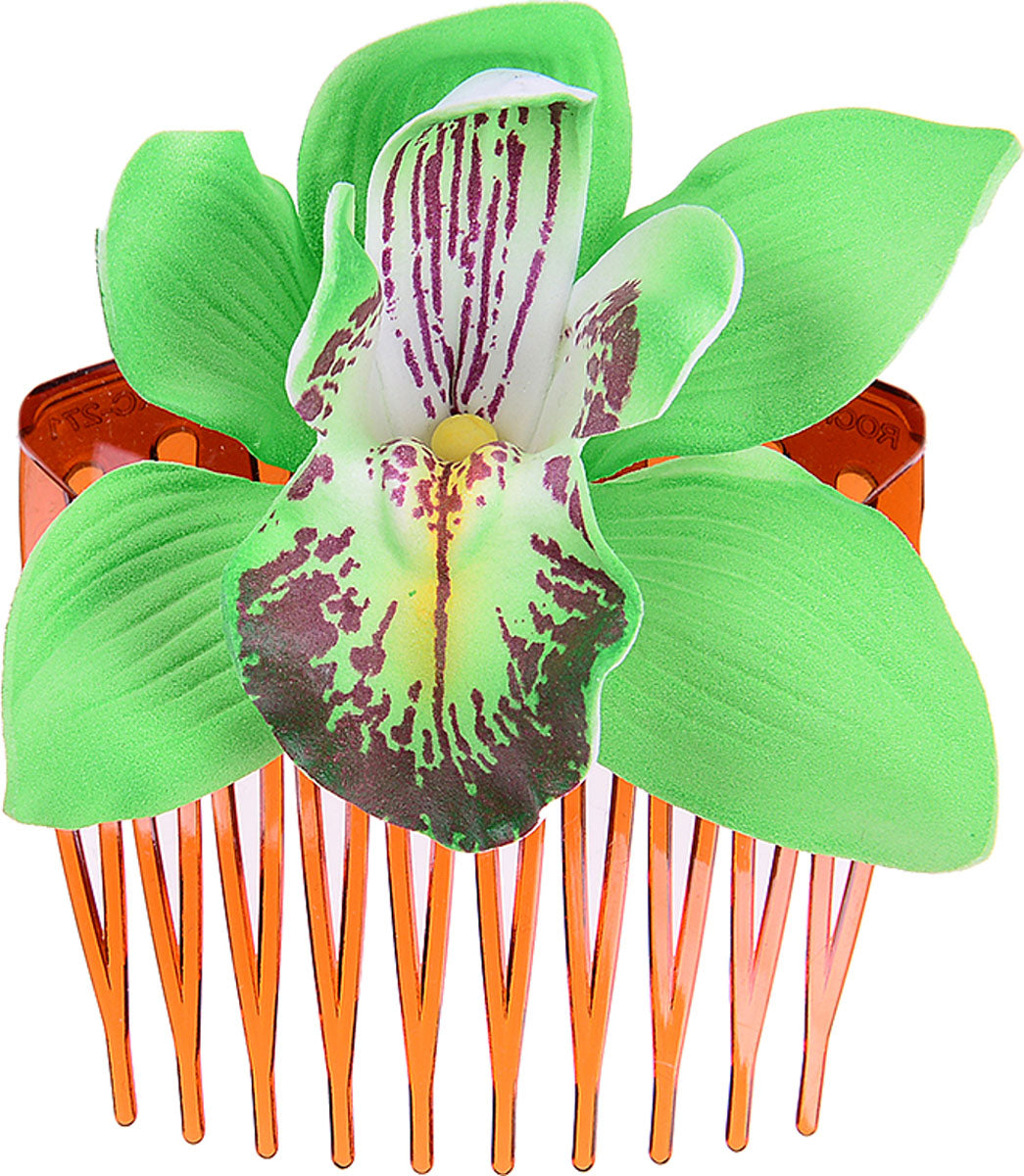 Edler_Tiki_ORCHIDEEN_Flower_Blueten_Haarkamm_gruen_killer_kirscheQsqT4NSmPTEYc