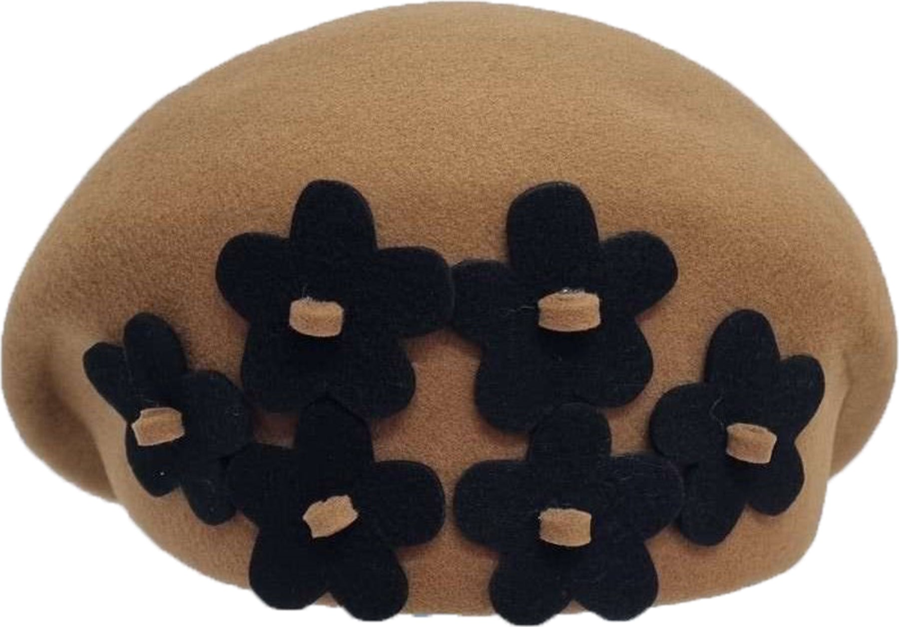 Edler_Vintage_WOOL_Cloche_HAT_Floral_BLUMEN_APPLIKATION_Pillbox_Huetchen_Beige-2