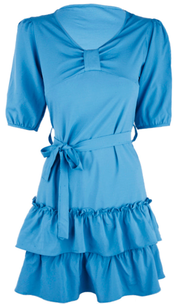 Edles_34_Arm_VINTAGE_Ruffle_Rueschen_KLEID_Kleid_Dress_-_Blauo3NuZFQTVOzZR