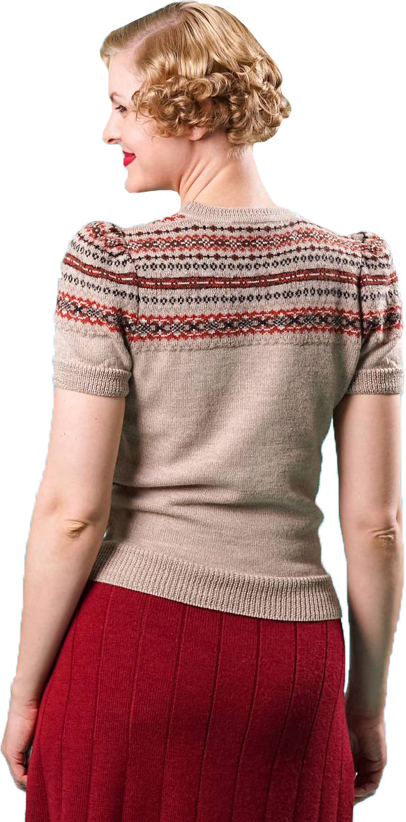 Emmy_LITTLE_FAIR_ISLE_Vintage_Kurzarm_SWEATER_Oberteil_Shirt_PULLI_Beige-2