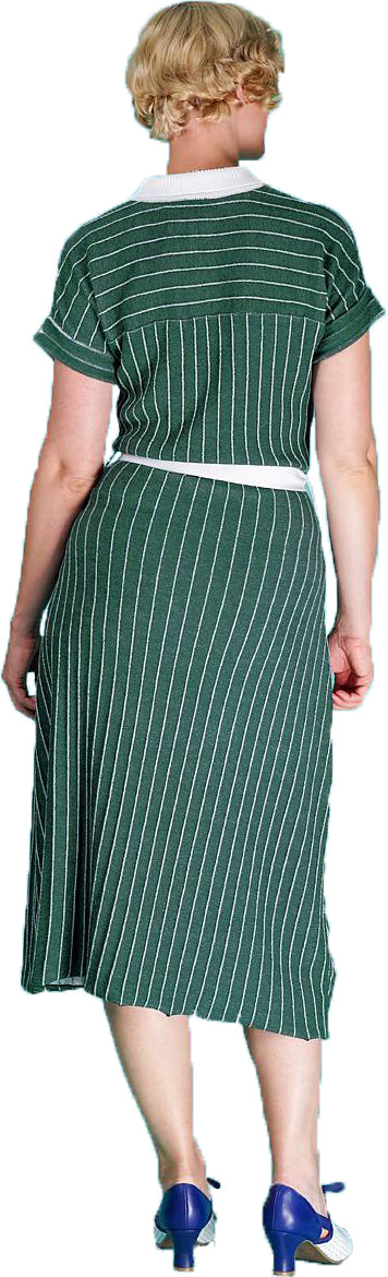 Emmy_REFINED_REBEL_Vintage_Pinstripe_30s_DRESS_A-Linie_STRICKKLEID_Gruen-2