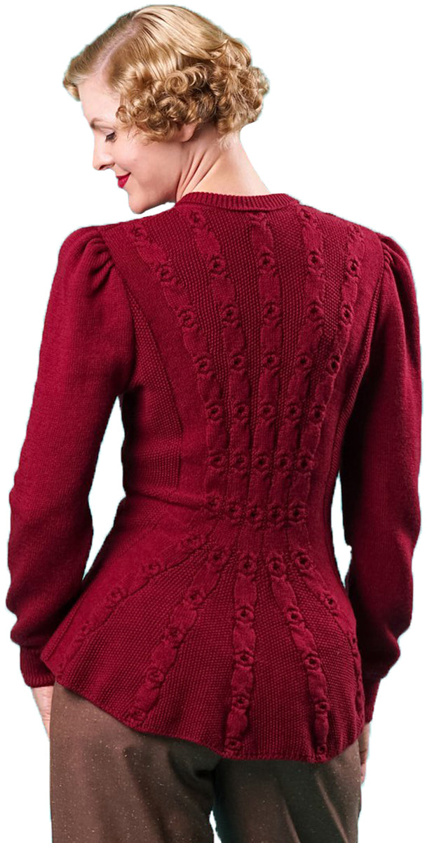 Emmy_SCREEN_SIREN_Vintage_Langarm_PEPLUM_Strickjacke_CARDIGAN_Rot-2