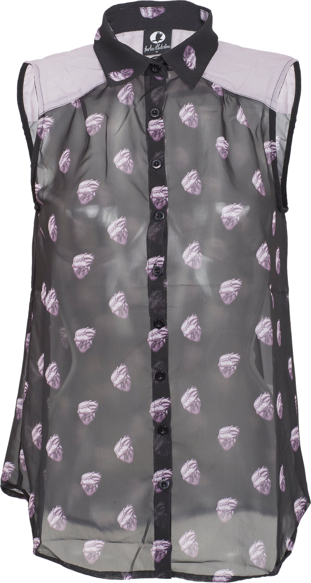 Fearless_Illustration_MULTIPLE_ORGANS_Anatomical_Heart_Chiffon_Bluse_Top