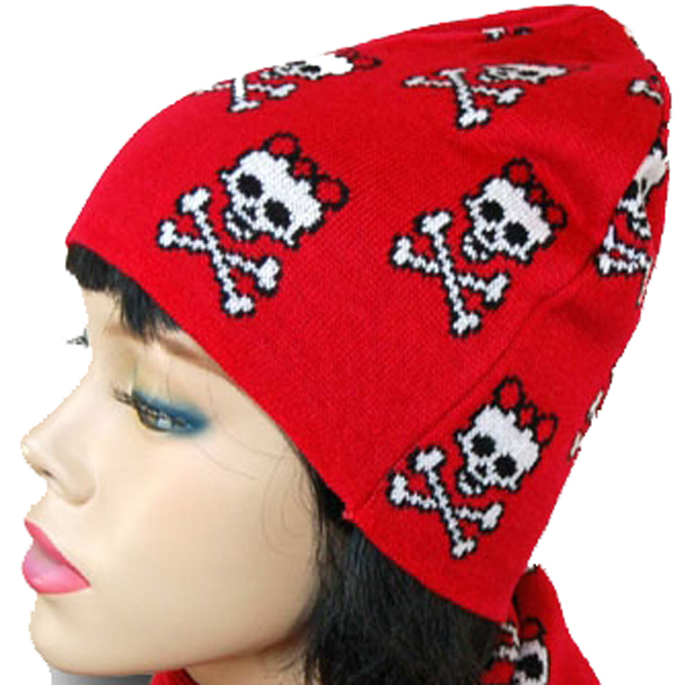GIRLIE_Skull_X-BONES_-_Beanie_Muetze