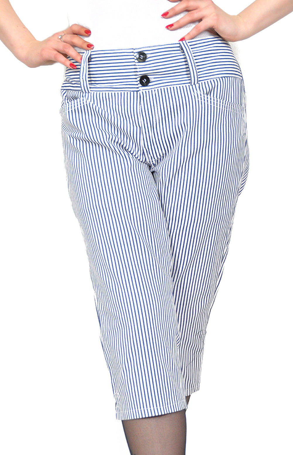 Gestreifte_SAILOR_Striped_Streifen_CAPRI_Hose_Pants