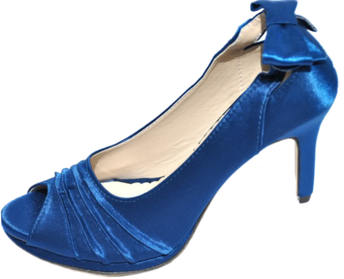 Glamouroese_Schleifen_BOW_Satin_Peep_Toes_-_blau