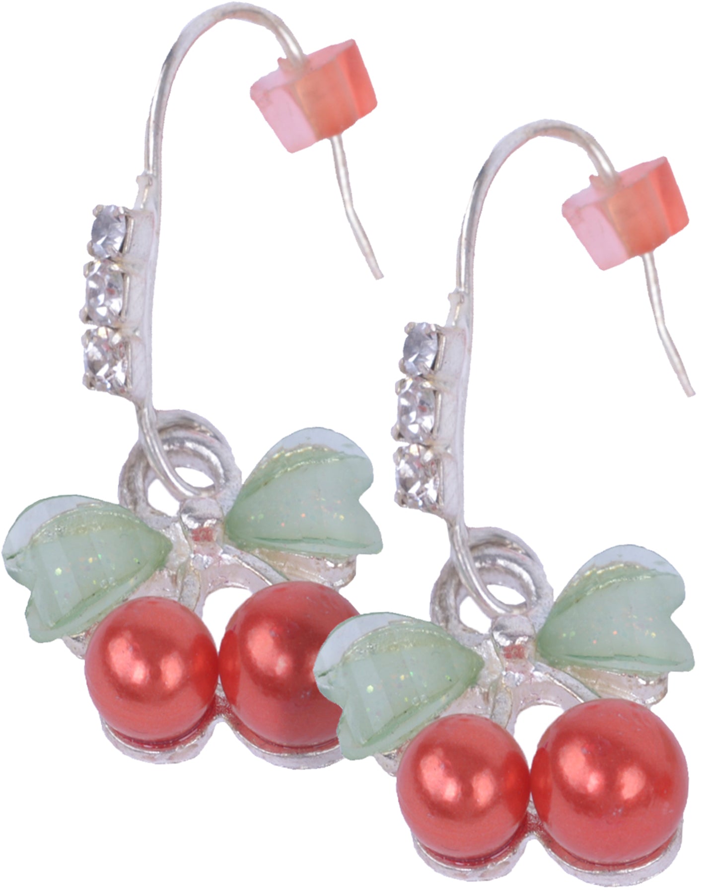 Glitzer_CHERRY_Kirsch_STRASS_Schleifen_Ohrhaenger_killer_kirsche