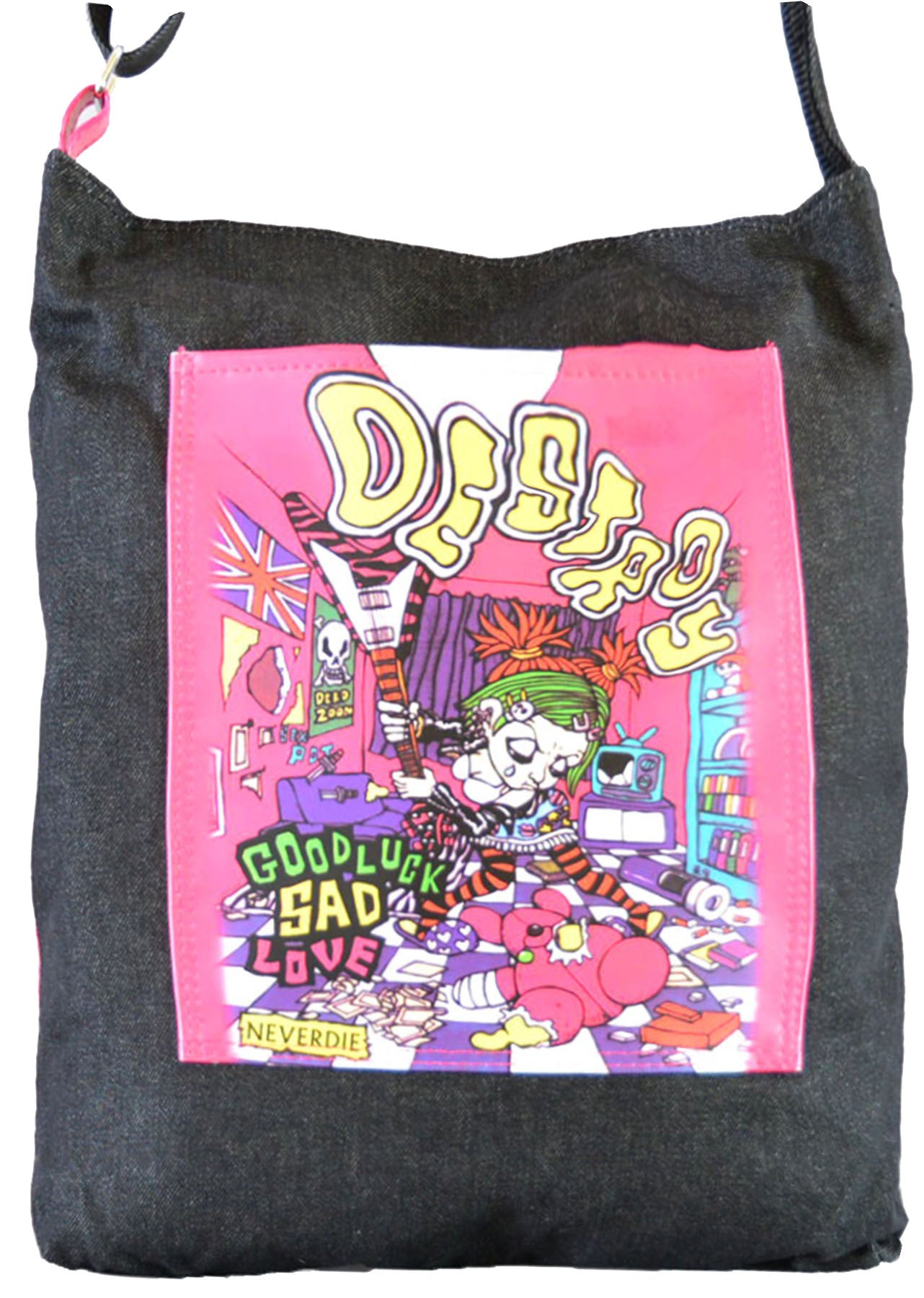 Good_Luck_Sad_Love_DESTROY_Comic_Punk_-_Jeans_SHOPPER_killer_kirsche