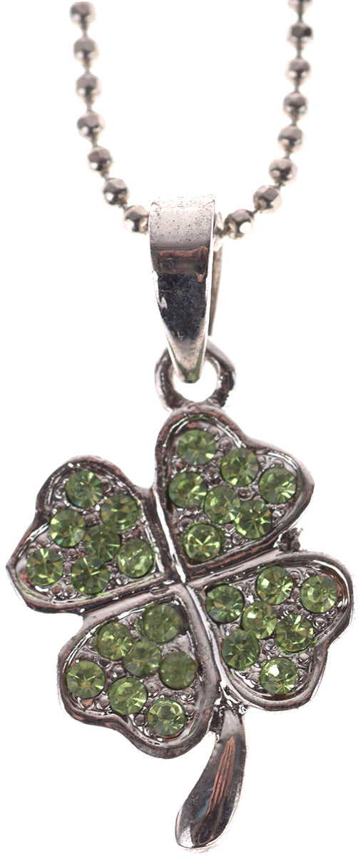 Green_CLOVERLEAF_Gluecksklee_Glitzer_RETRO_Strass_Halskette1