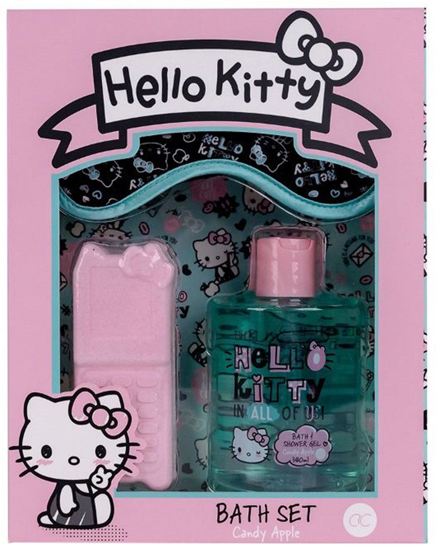 HELLO_KITTY_Candy_Apple_BADESET_-_Bade-Duschgel_Badefizzer_Schlafmaske_killer_kirsche