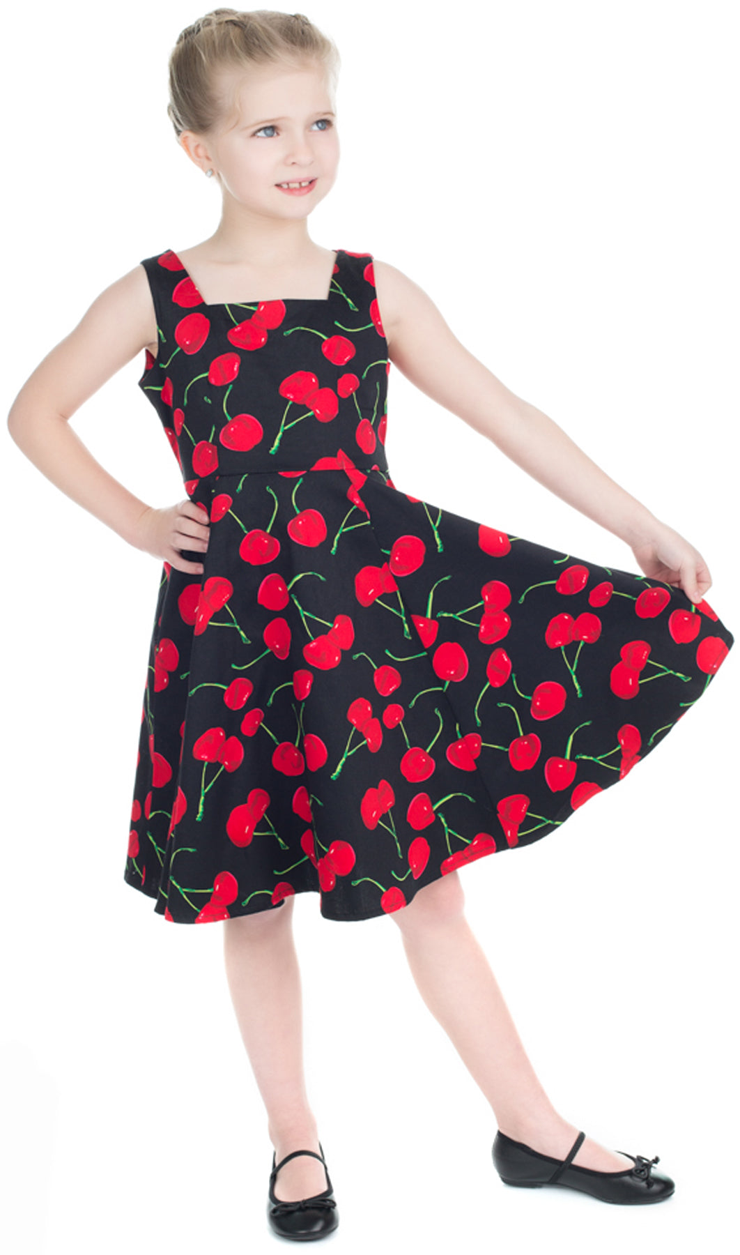 Hearts_Roses_BOMBSHELL_CHERRY_Kirschen_Swing_KIDS_Kleid_Schwarz_killer_kirsche_1