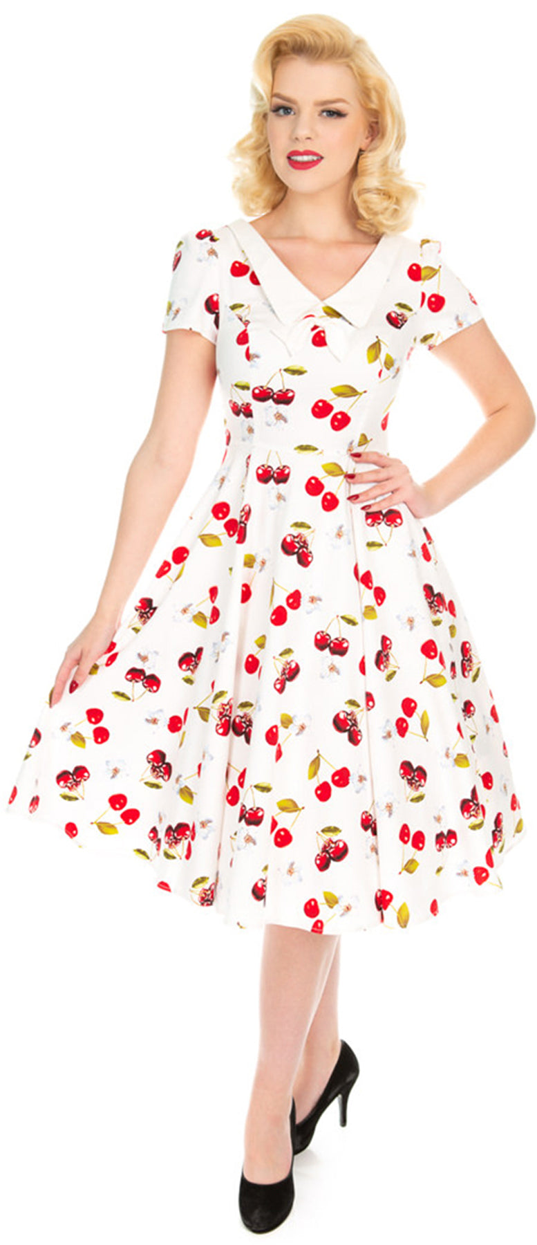 Hearts_Roses_CHERRY_ON_TOP_Kirschen_V-Neck_50s_Swing_Dress_KLEID_killer_kirsche