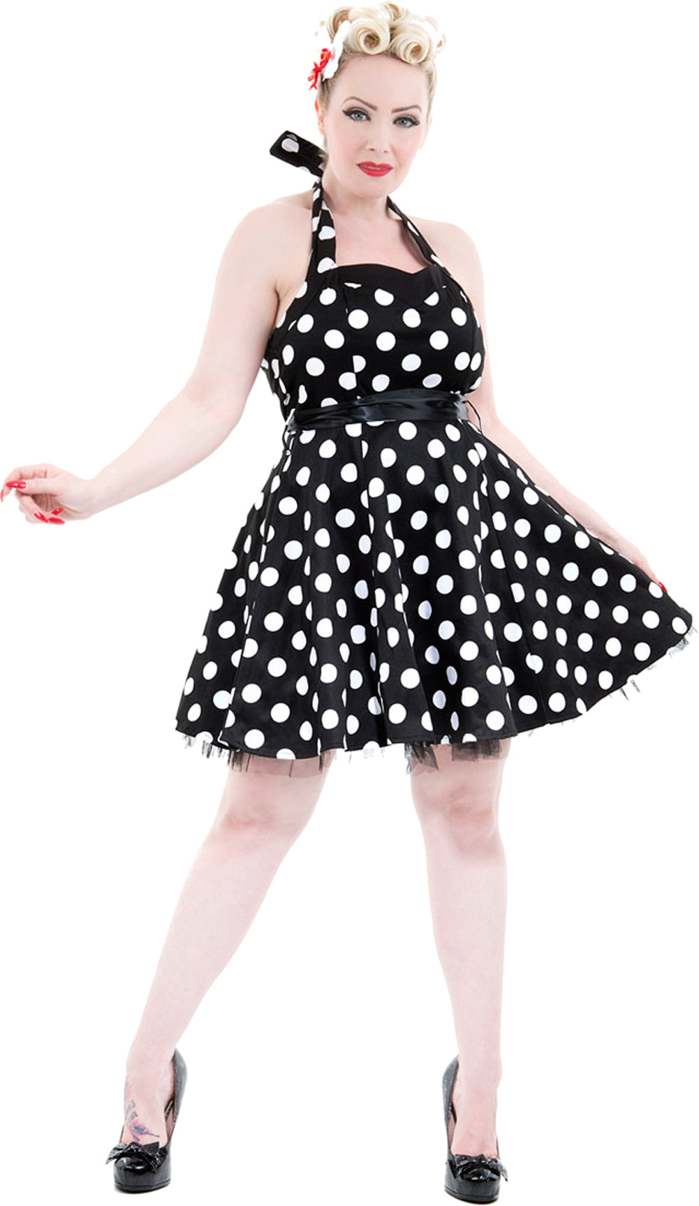 Hearts_Roses_CLASSY_50s_POLKA_DOTS_Punkte_Neckholder_Petticoat_Kleid_schwarzQVf9JtrNdAEVA