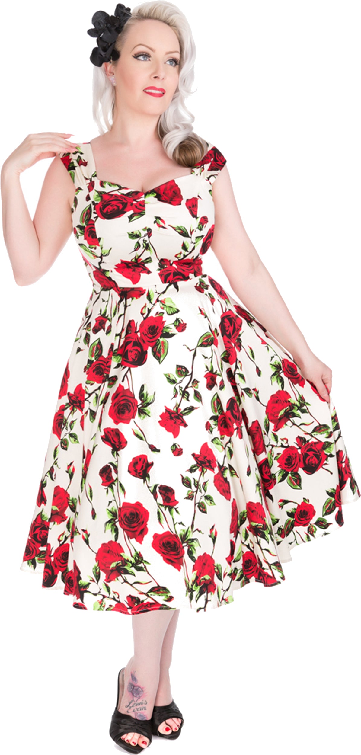 Hearts_Roses_DITSY_50s_Floral_Vintage_Red_ROSES_Sweetheart_Swing_Dress_KLEID