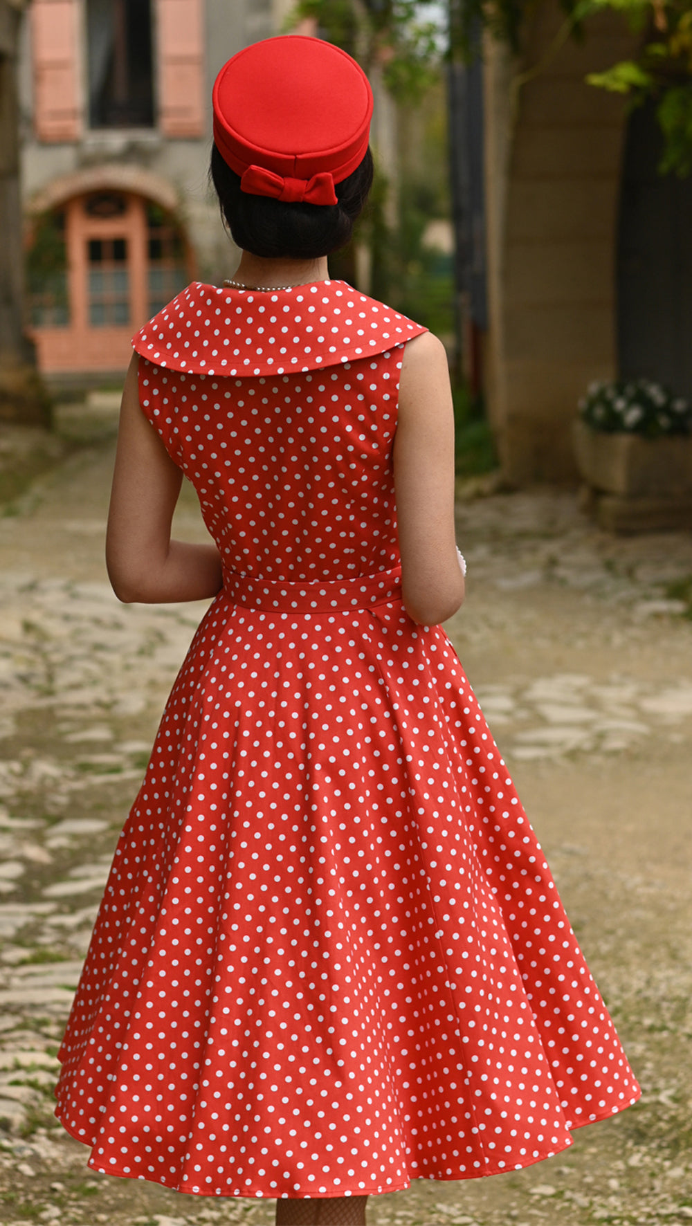 Hearts_Roses_HANNAH_POLKA_DOT_Vintage_Punkte_Rockabilly_Lapel_Collar_SWING_DRESS_Kleid_-_Kirschrot-3