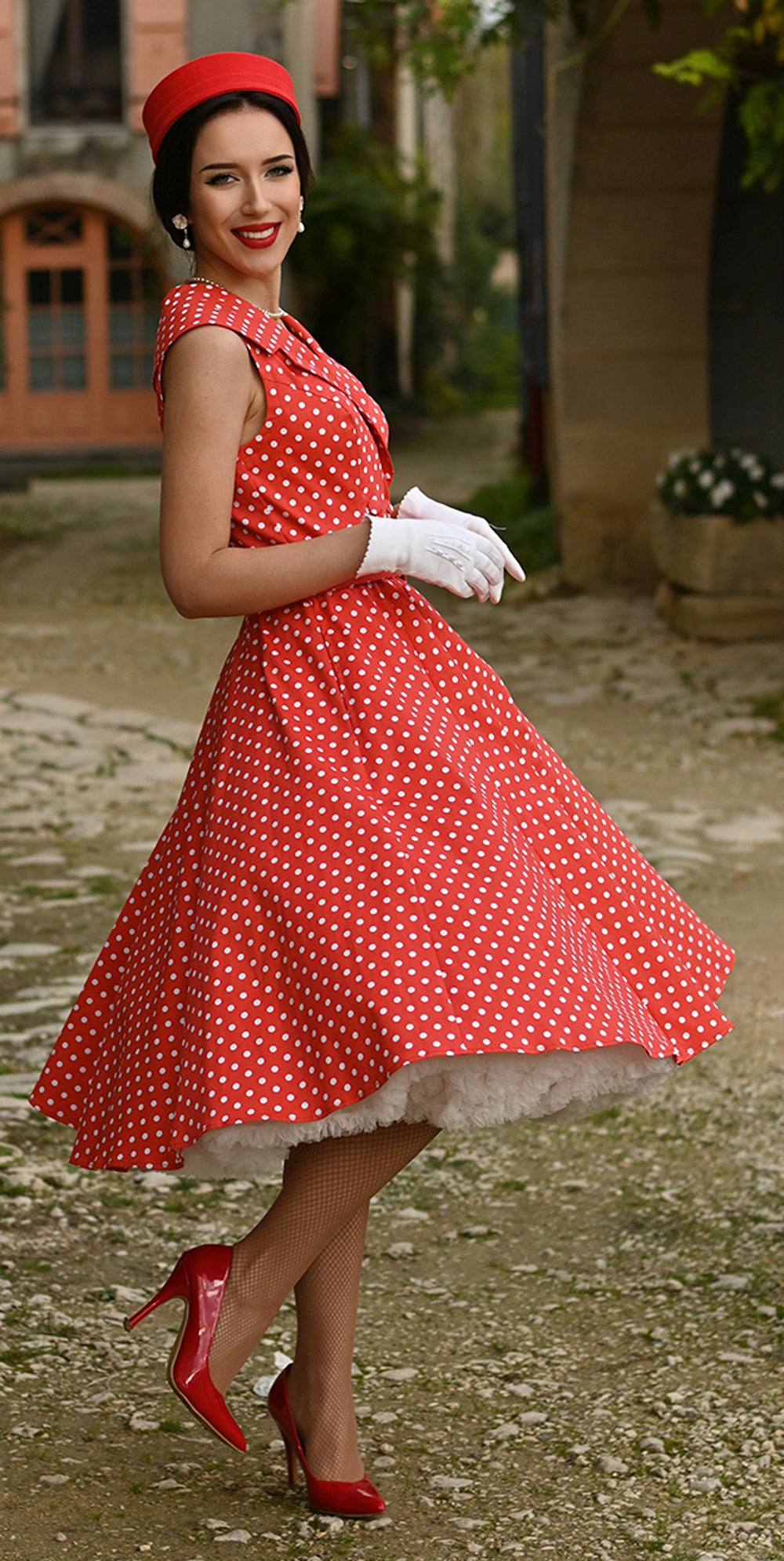 Hearts_Roses_HANNAH_POLKA_DOT_Vintage_Punkte_Rockabilly_Lapel_Collar_SWING_DRESS_Kleid_-_Kirschrot-4