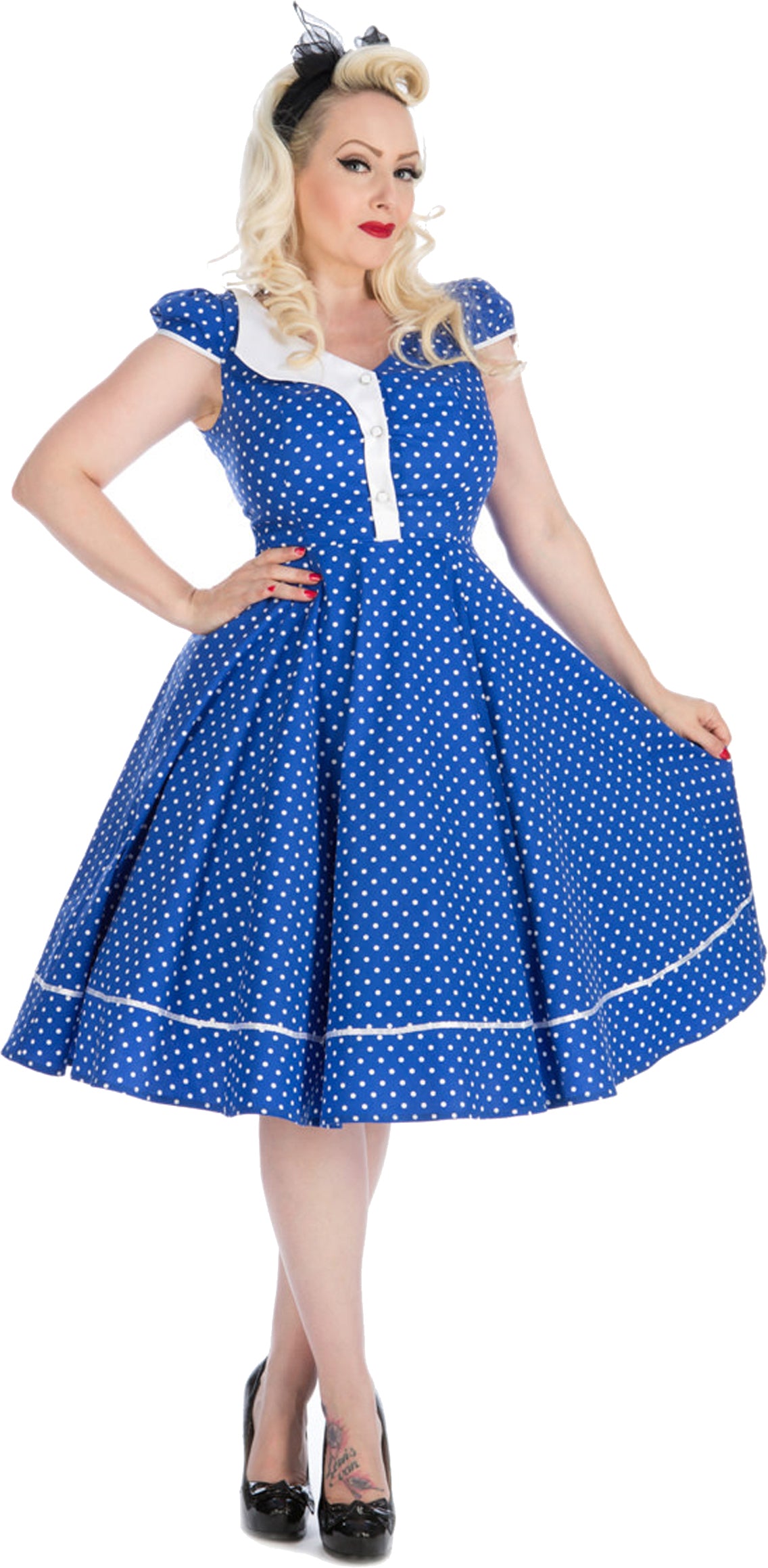 Hearts_Roses_POLKA_DOTS_50s_Vintage_Punkte_Tea_Dress_Swing_Kleid