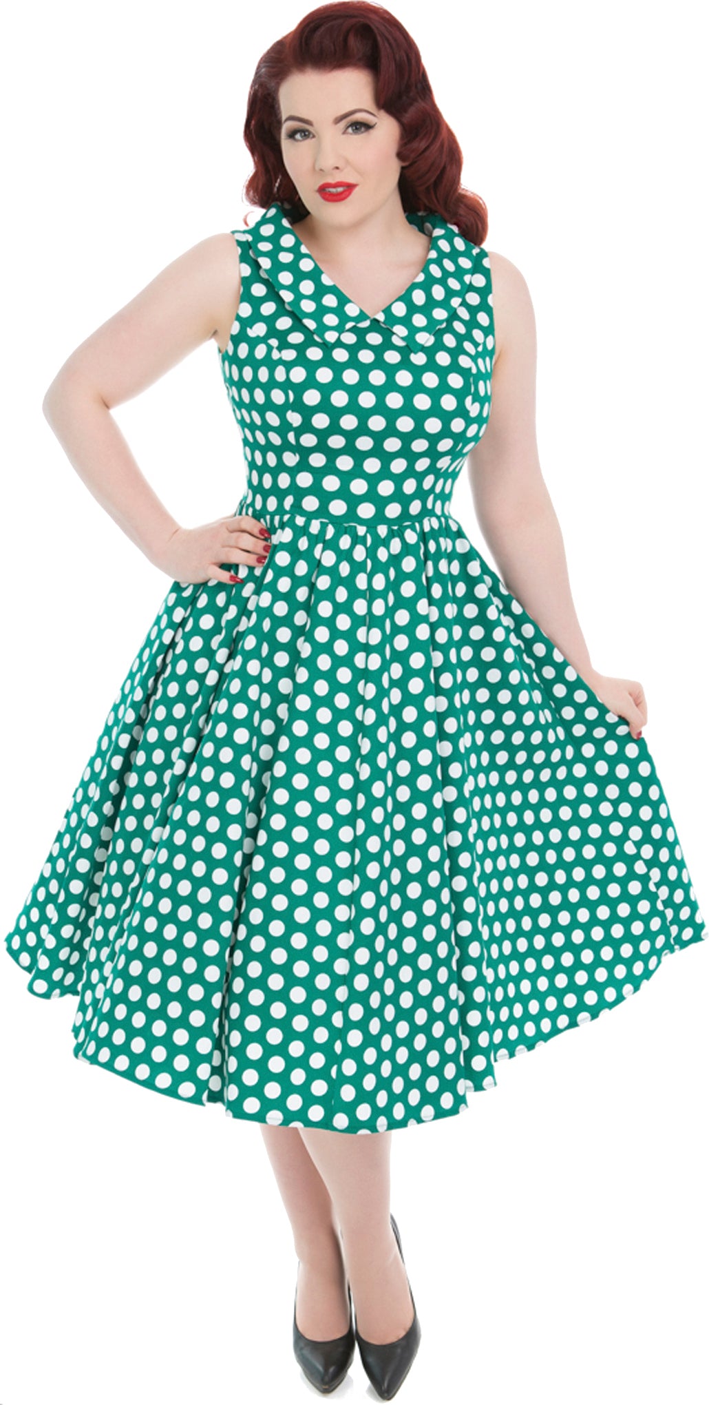 Hearts_Roses_RAVISHING_Polka_Dots_PUNTKE_50s_Collar_Swing_Dress_KLEID