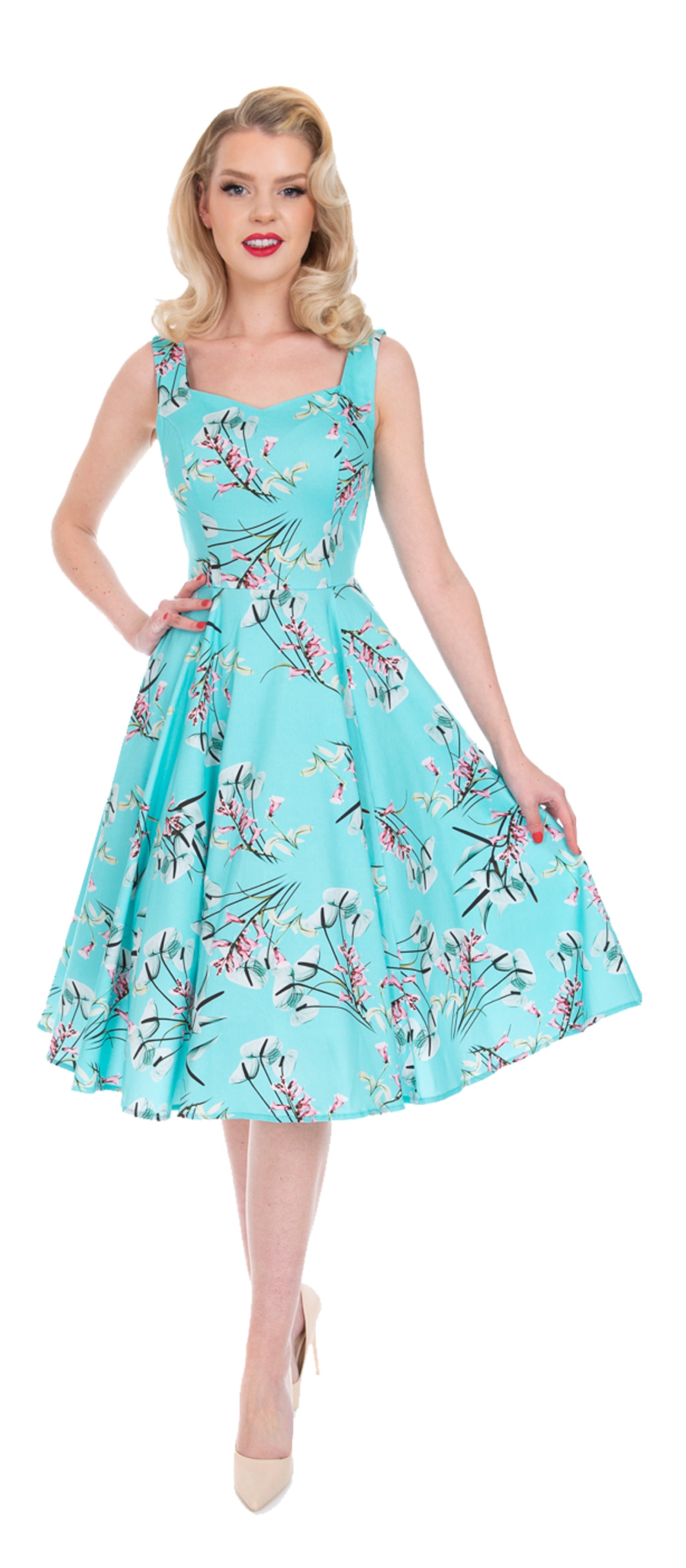 Hearts_Roses_SANDRA_FLORAL_Vintage_Blten_Retro_SWING_DRESS_Kleid_Dunkles_Trkis-5