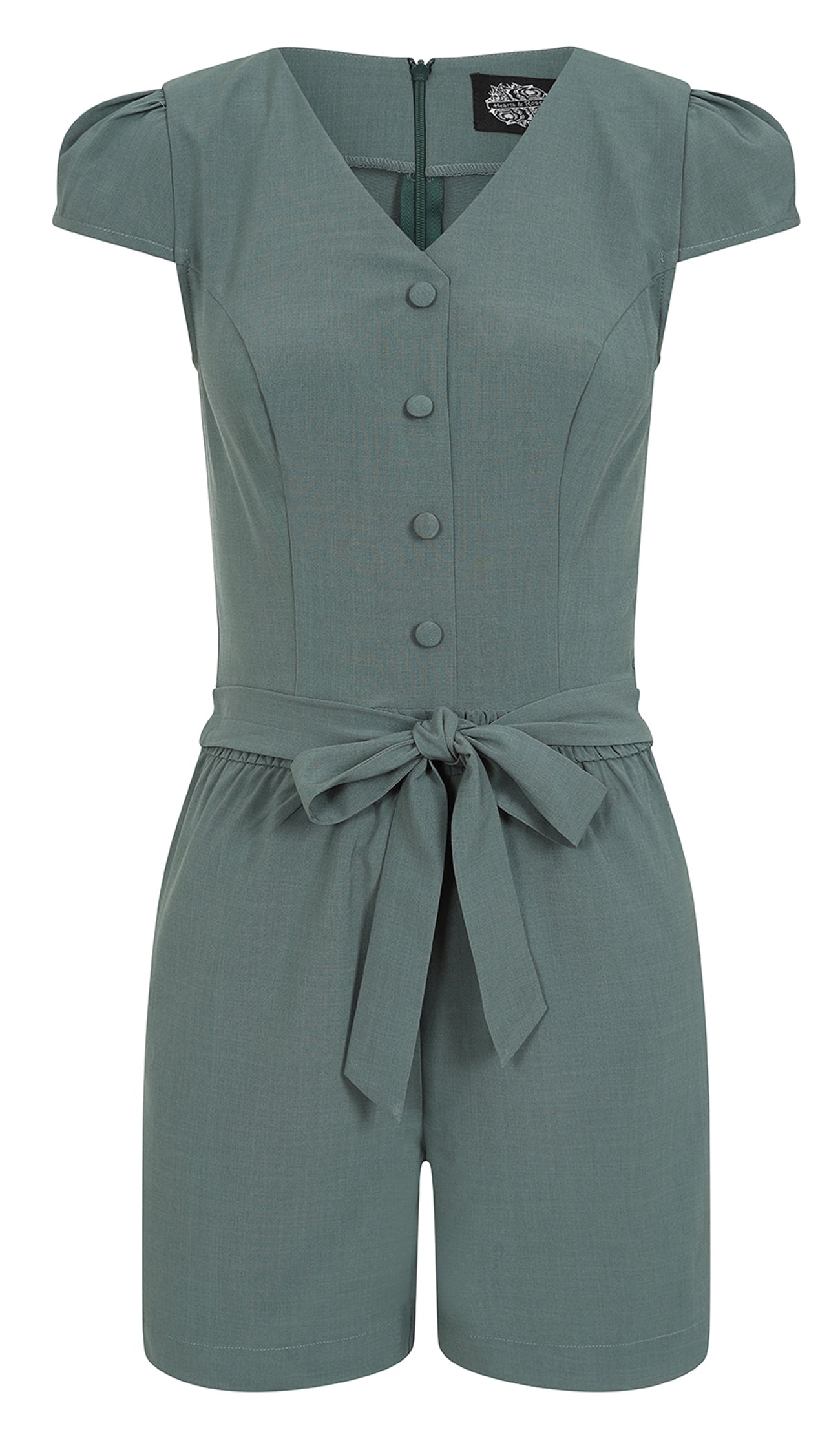 Hearts__Roses_ABBY_VINTAGE_Retro_Buttoned_SHORTS_Playsuit_JUMPSUIT_Overall_-_Salbeigruen-3