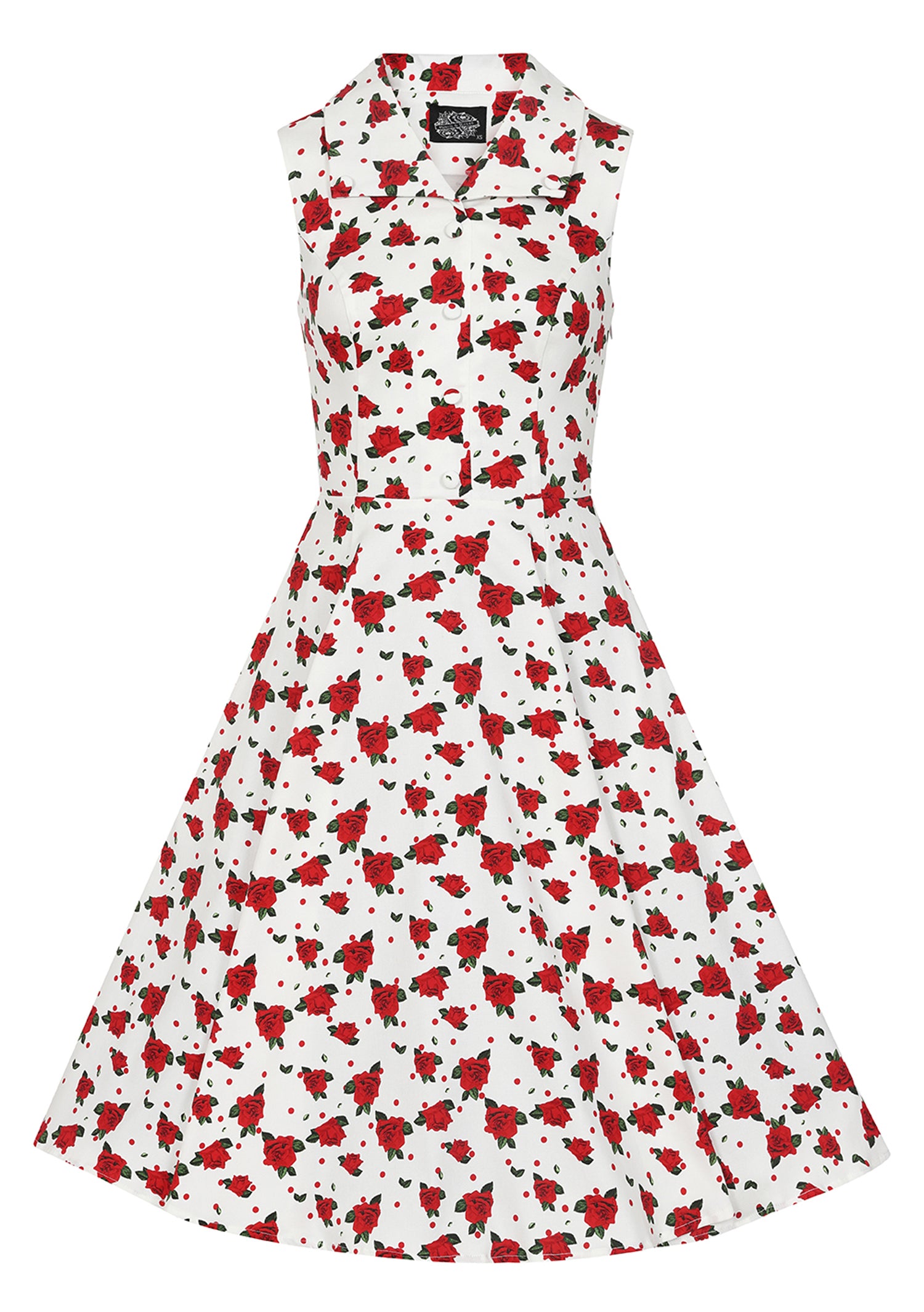 Hearts__Roses_CORA_ROSEN_Vintage_Floral_Polka_Dot_Red_Roses_SWING_DRESS_Hemdkleid-3