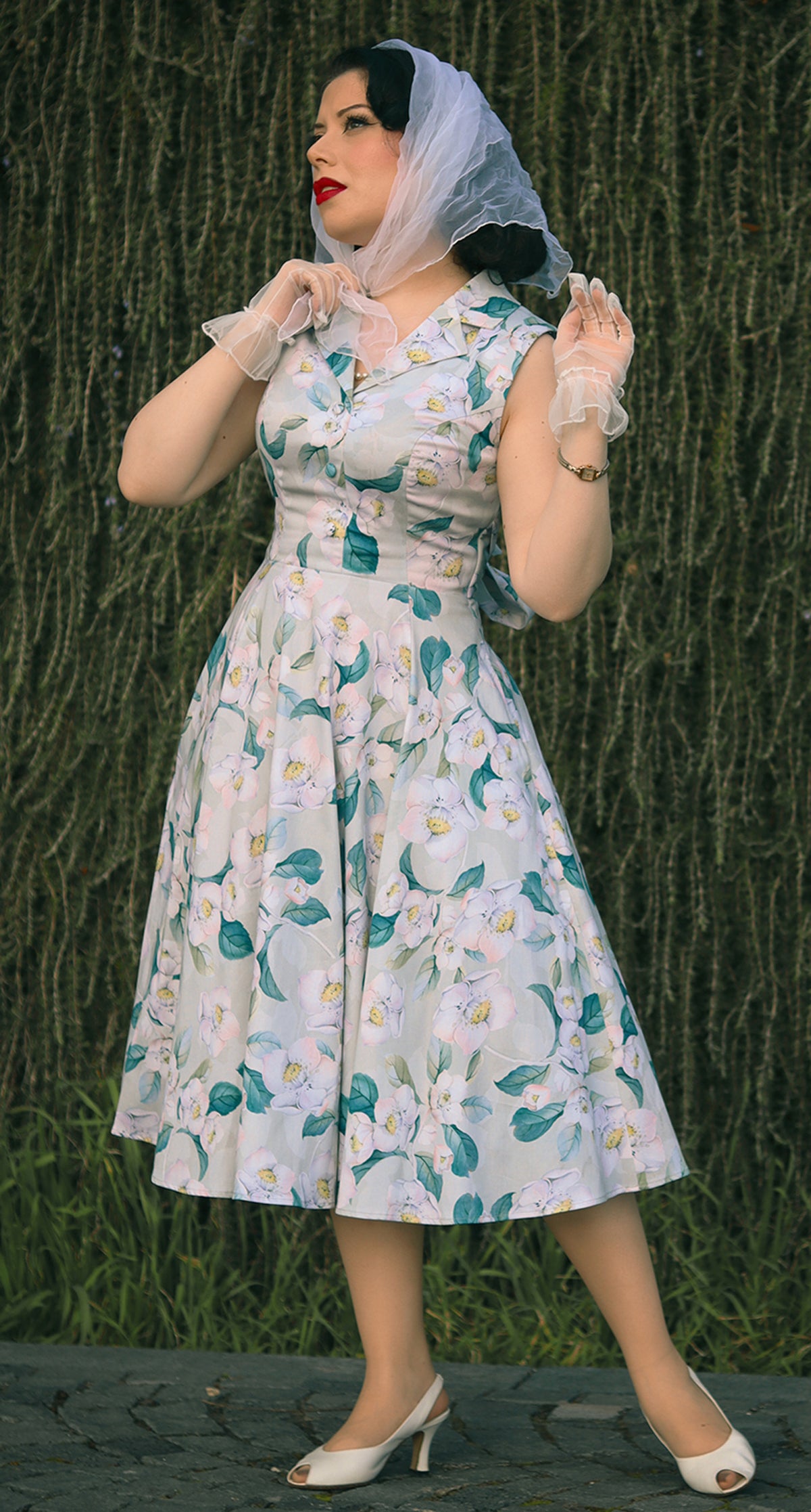 Hearts__Roses_DREW_FLORAL_Vintage_Magnolien_Lapel_Collar_SWING_DRESS_Kleid-2
