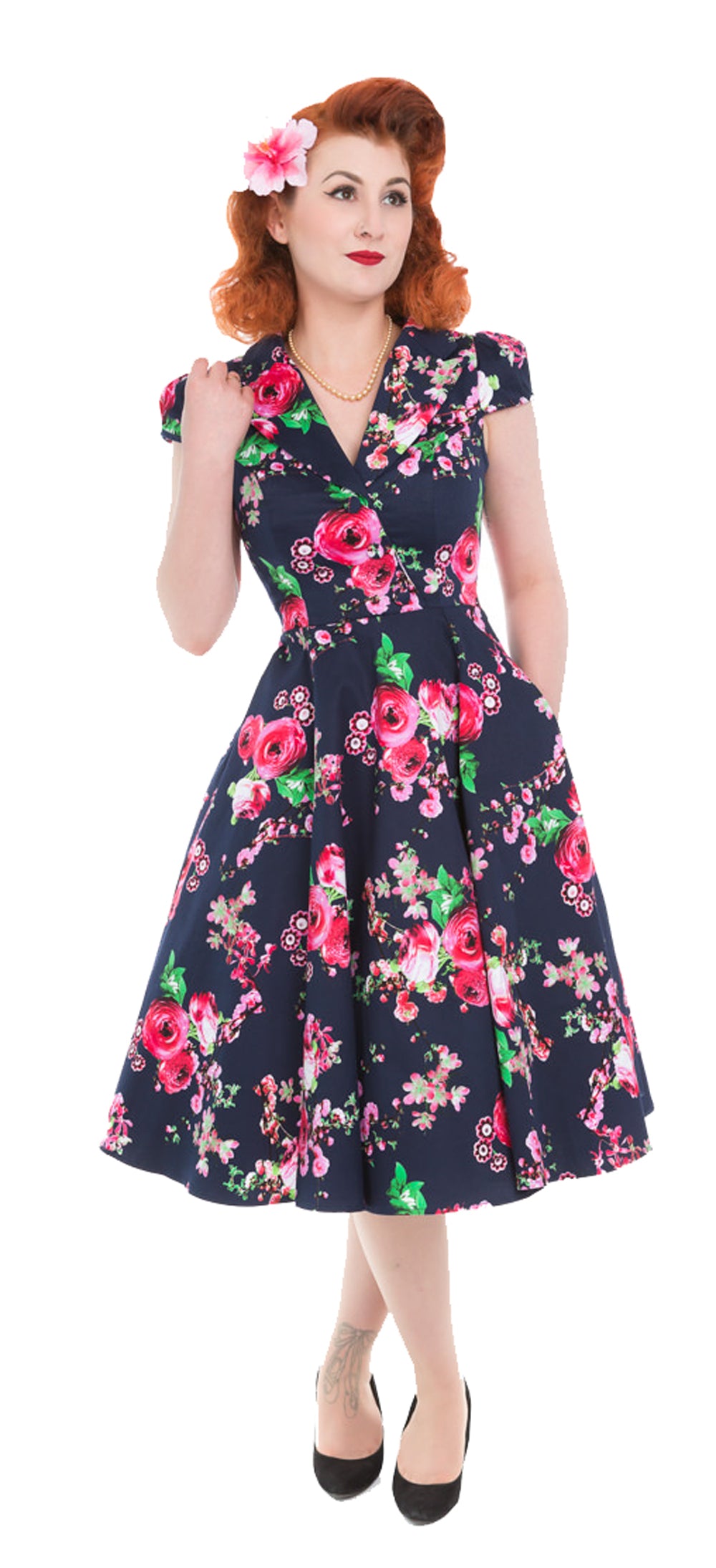 Hearts__Roses_MIDNIGHT_GARDEN_Vintage_Floral_Rosen_Lapel_Collar_SWING_DRESS_Kleid_-_Dunkelblau-1
